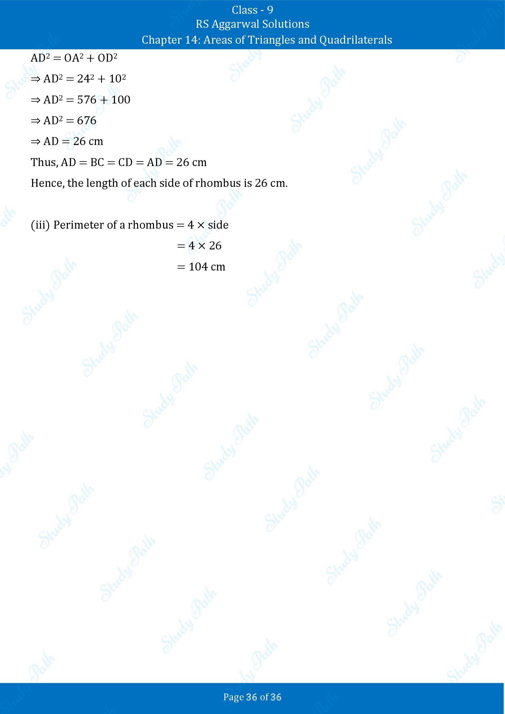 RS Aggarwal Solutions Class 9 Chapter 14 Areas of Triangles and Quadrilaterals Exercise 14 00036