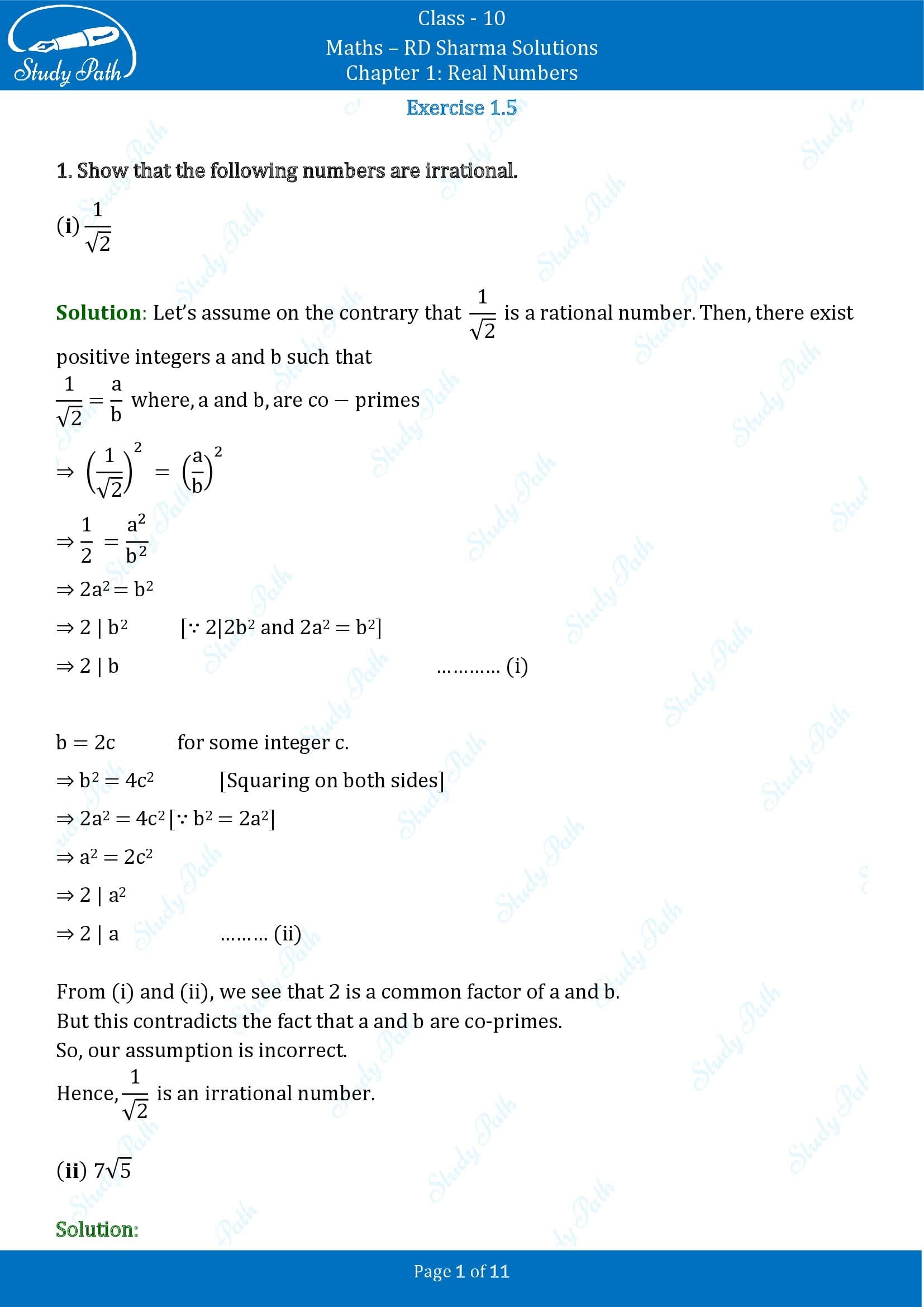 RD Sharma Solutions Class 10 Chapter 1 Real Numbers Exercise 1.5 00001