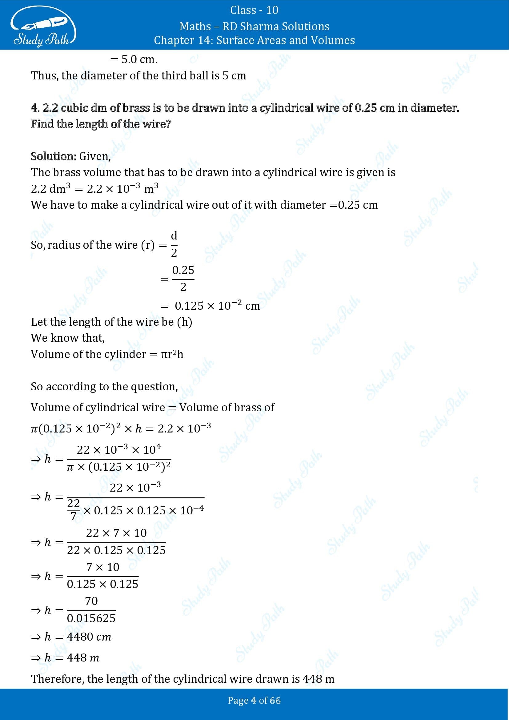RD Sharma Solutions Class 10 Chapter 14 Surface Areas and Volumes Exercise 14.1 00004