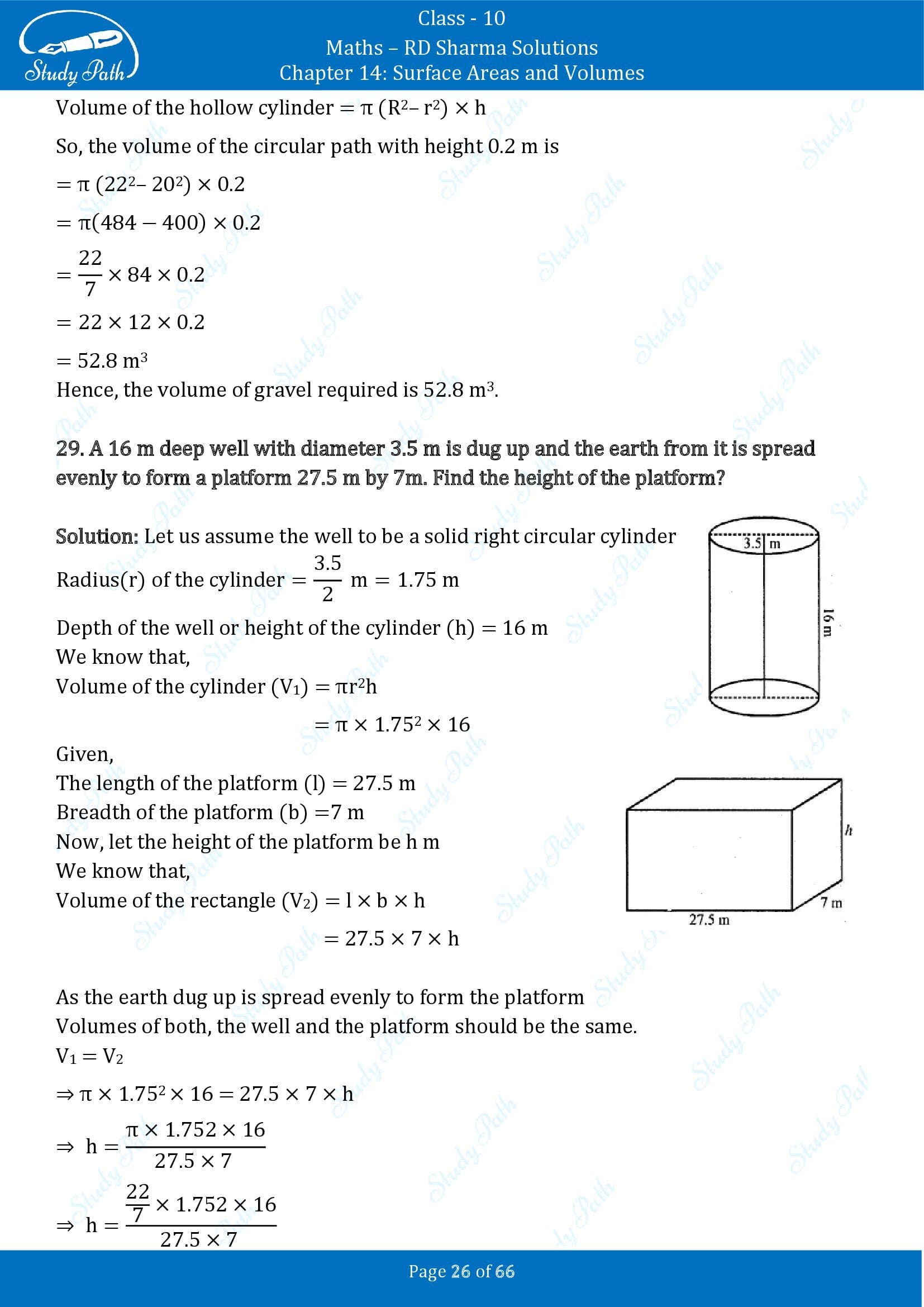 RD Sharma Solutions Class 10 Chapter 14 Surface Areas and Volumes Exercise 14.1 00026