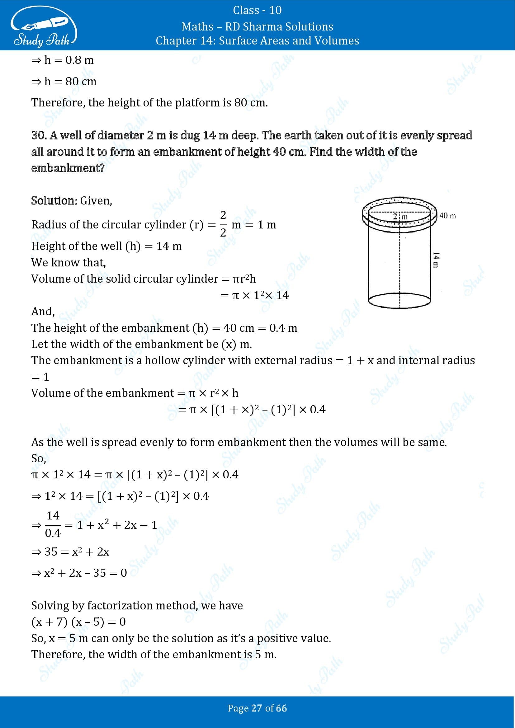 RD Sharma Solutions Class 10 Chapter 14 Surface Areas and Volumes Exercise 14.1 00027