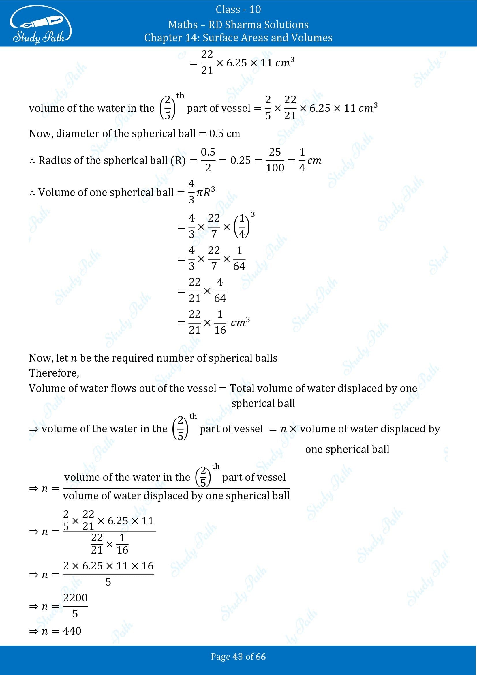 RD Sharma Solutions Class 10 Chapter 14 Surface Areas and Volumes Exercise 14.1 00043