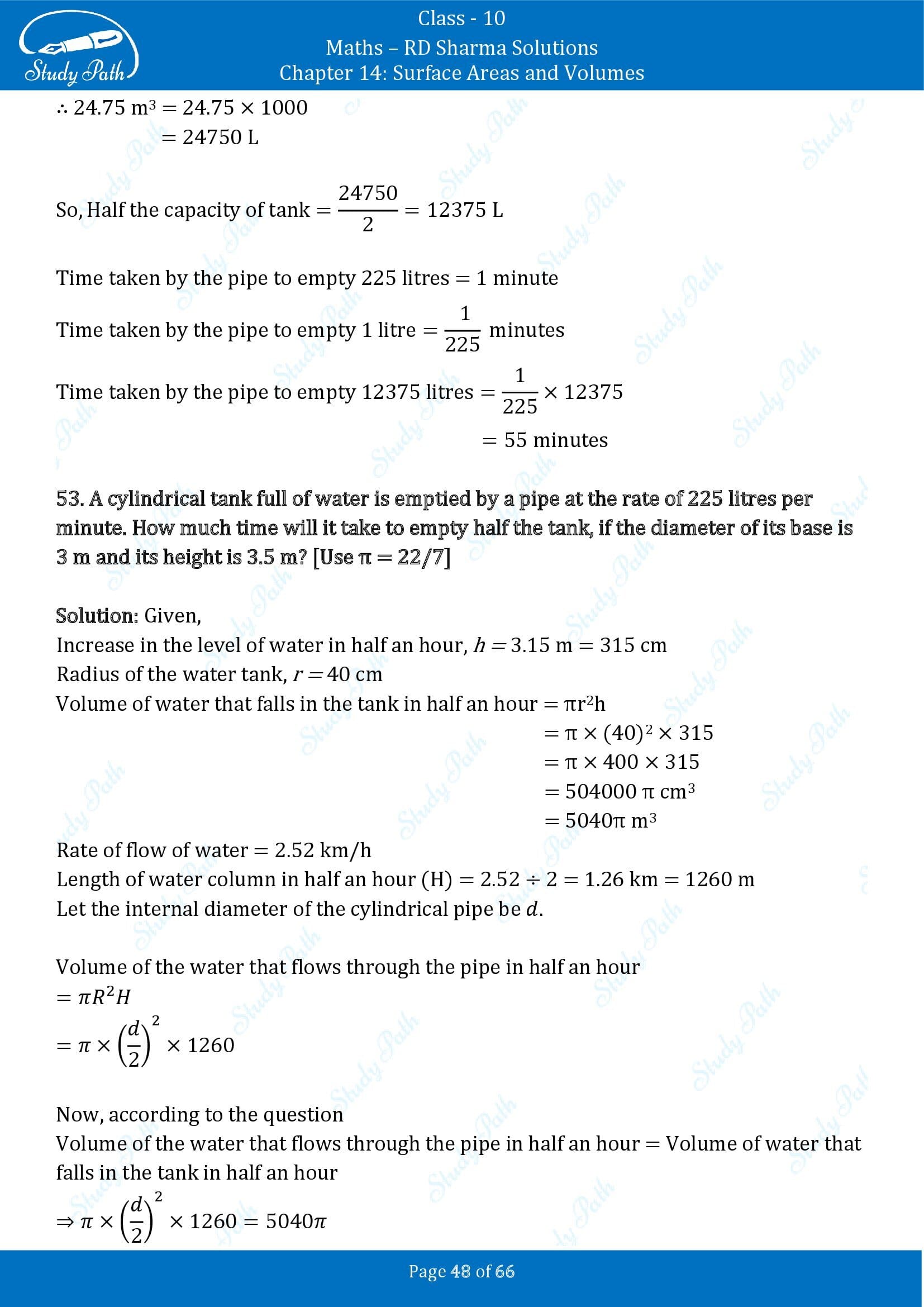 RD Sharma Solutions Class 10 Chapter 14 Surface Areas and Volumes Exercise 14.1 00048