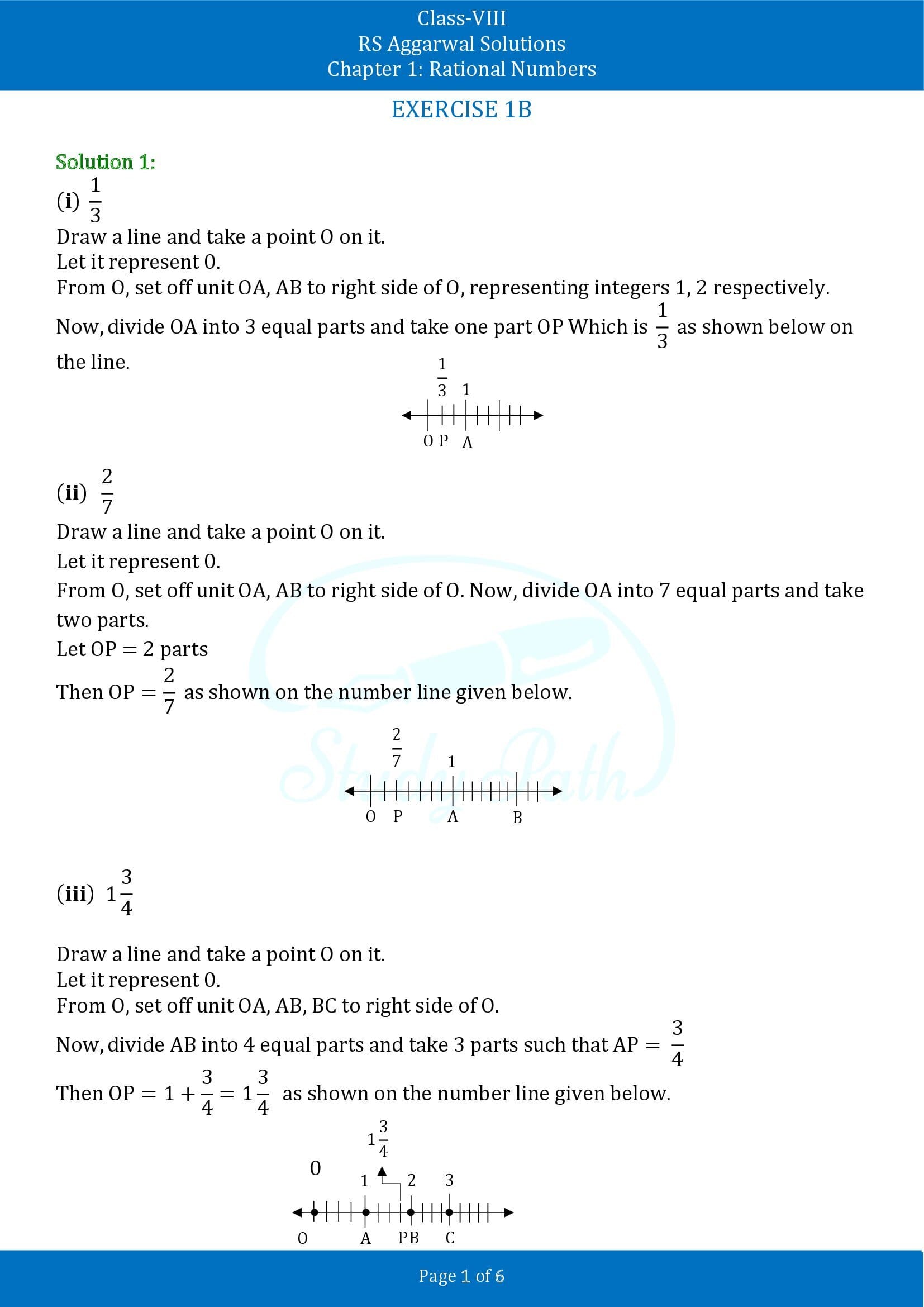 RS Aggarwal Solutions Class 8 Chapter 1 Rational Numbers Exercise 1B 00001