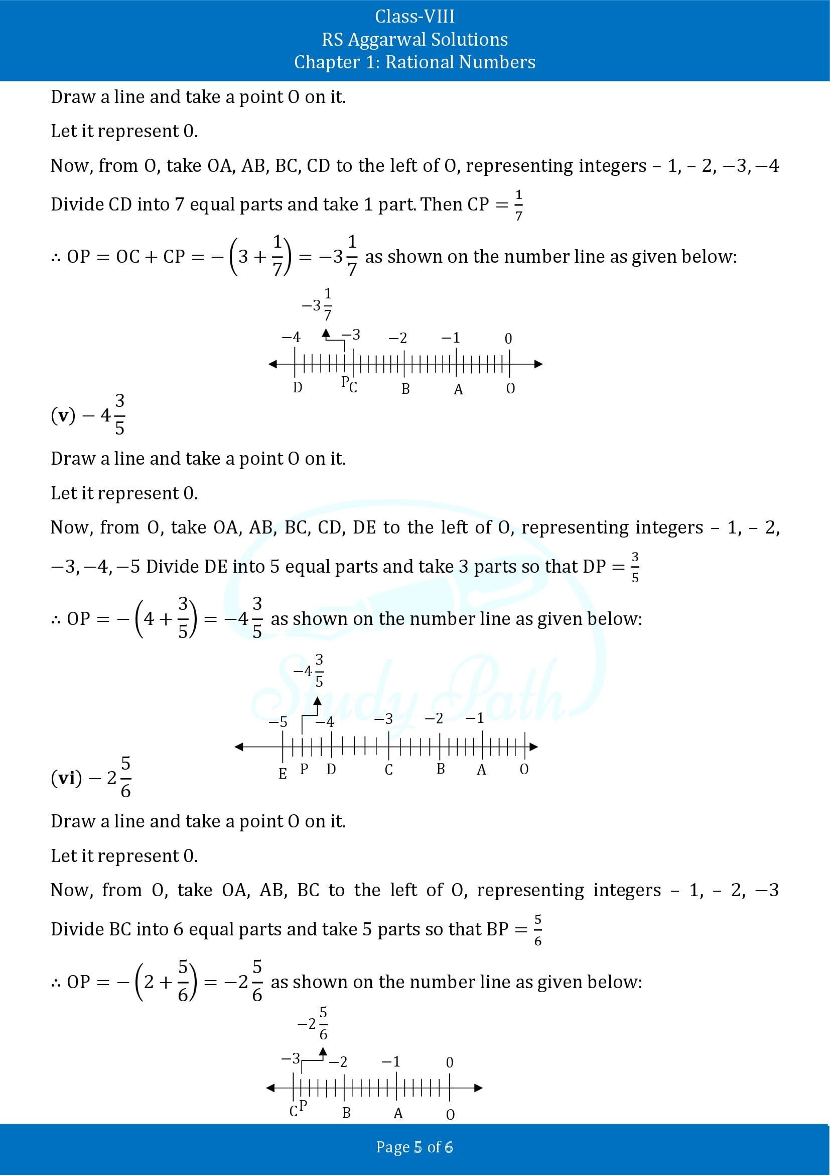 RS Aggarwal Solutions Class 8 Chapter 1 Rational Numbers Exercise 1B 00005
