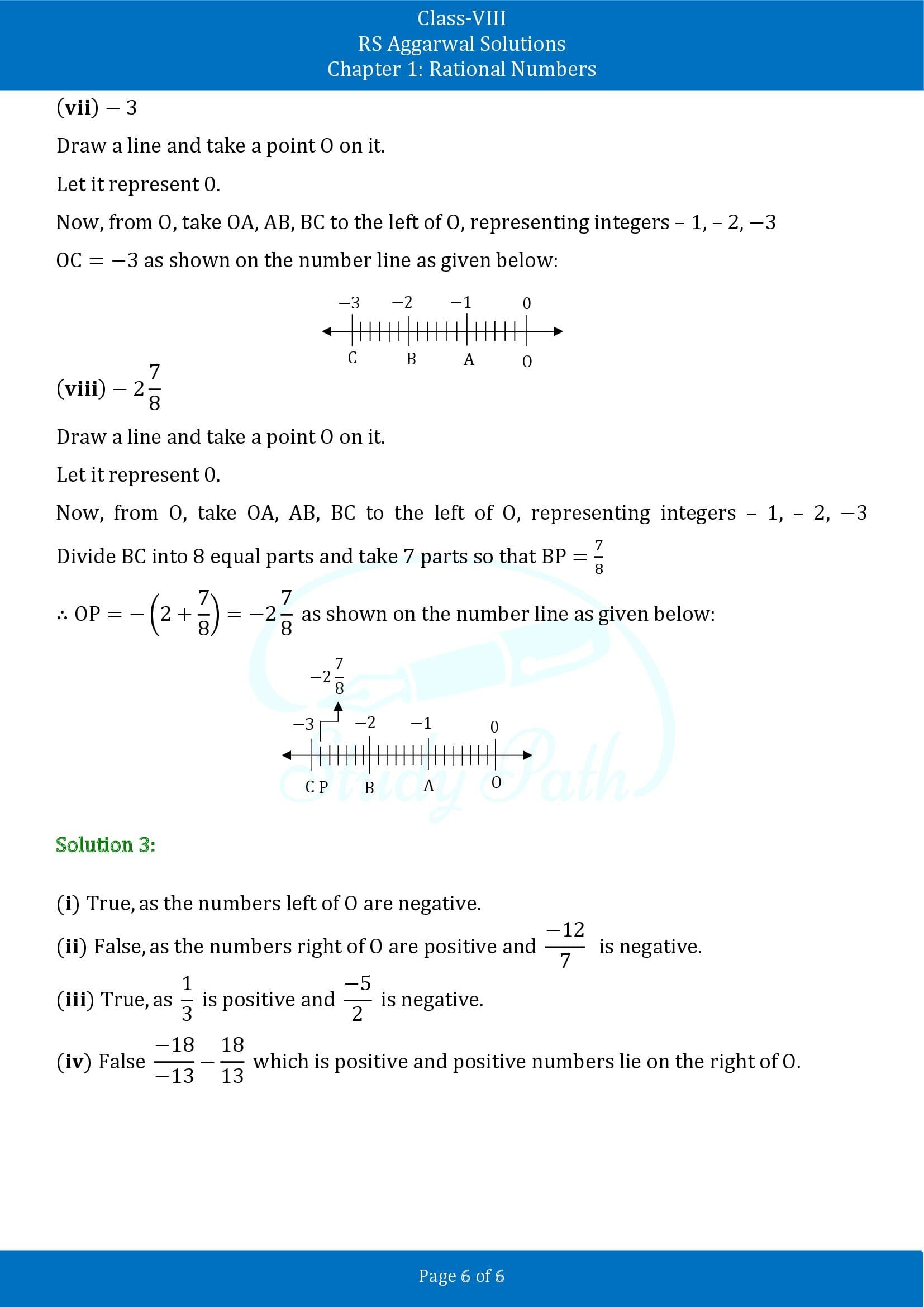 RS Aggarwal Solutions Class 8 Chapter 1 Rational Numbers Exercise 1B 00006