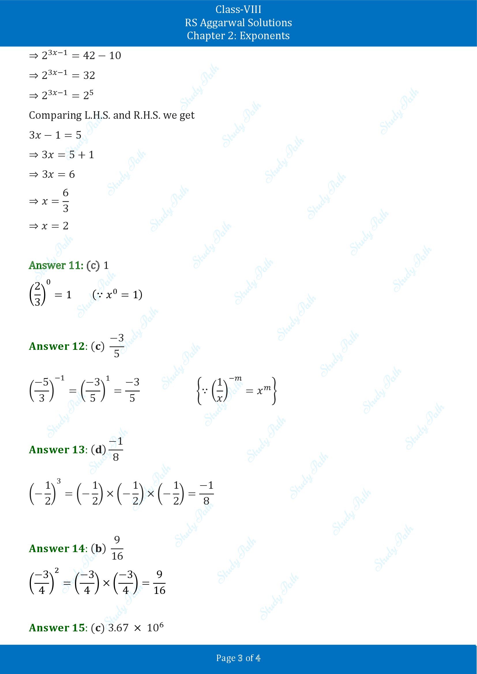 RS Aggarwal Solutions Class 8 Chapter 2 Exponents Exercise 2C MCQs 00003