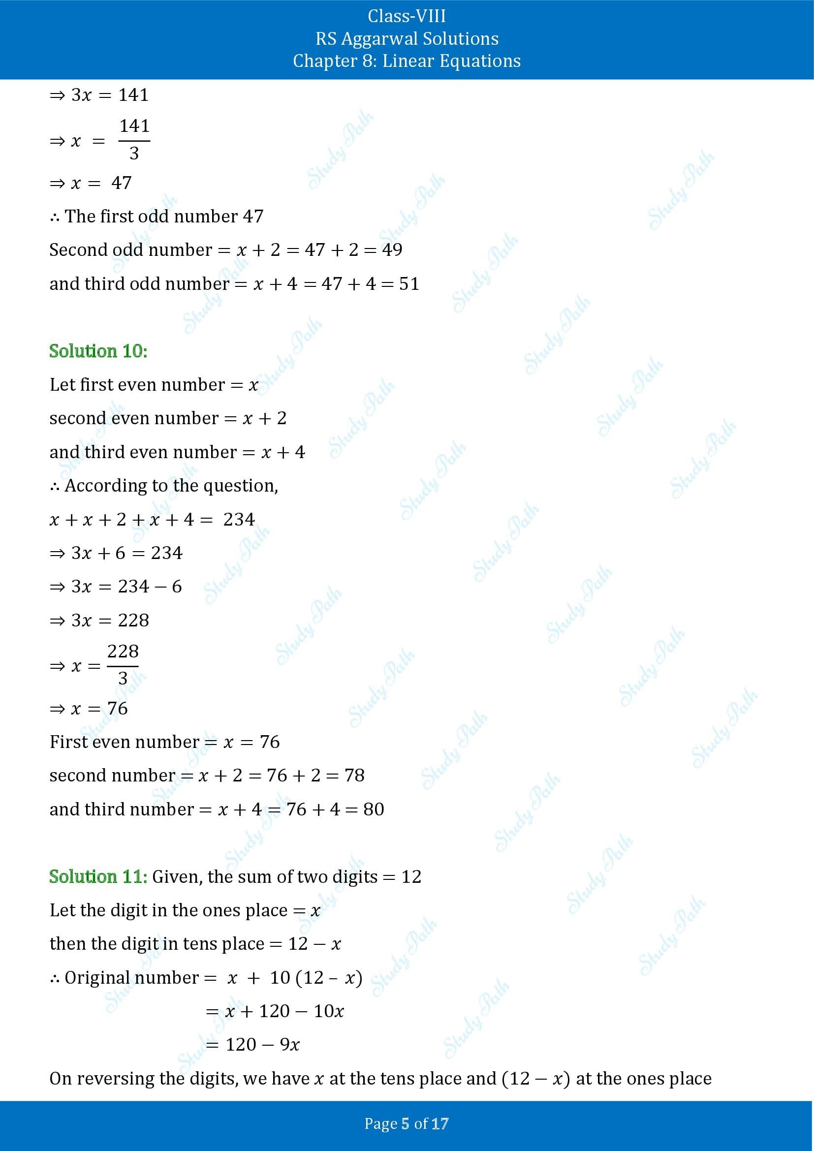RS Aggarwal Solutions Class 8 Chapter 8 Linear Equations Exercise 8B 00005