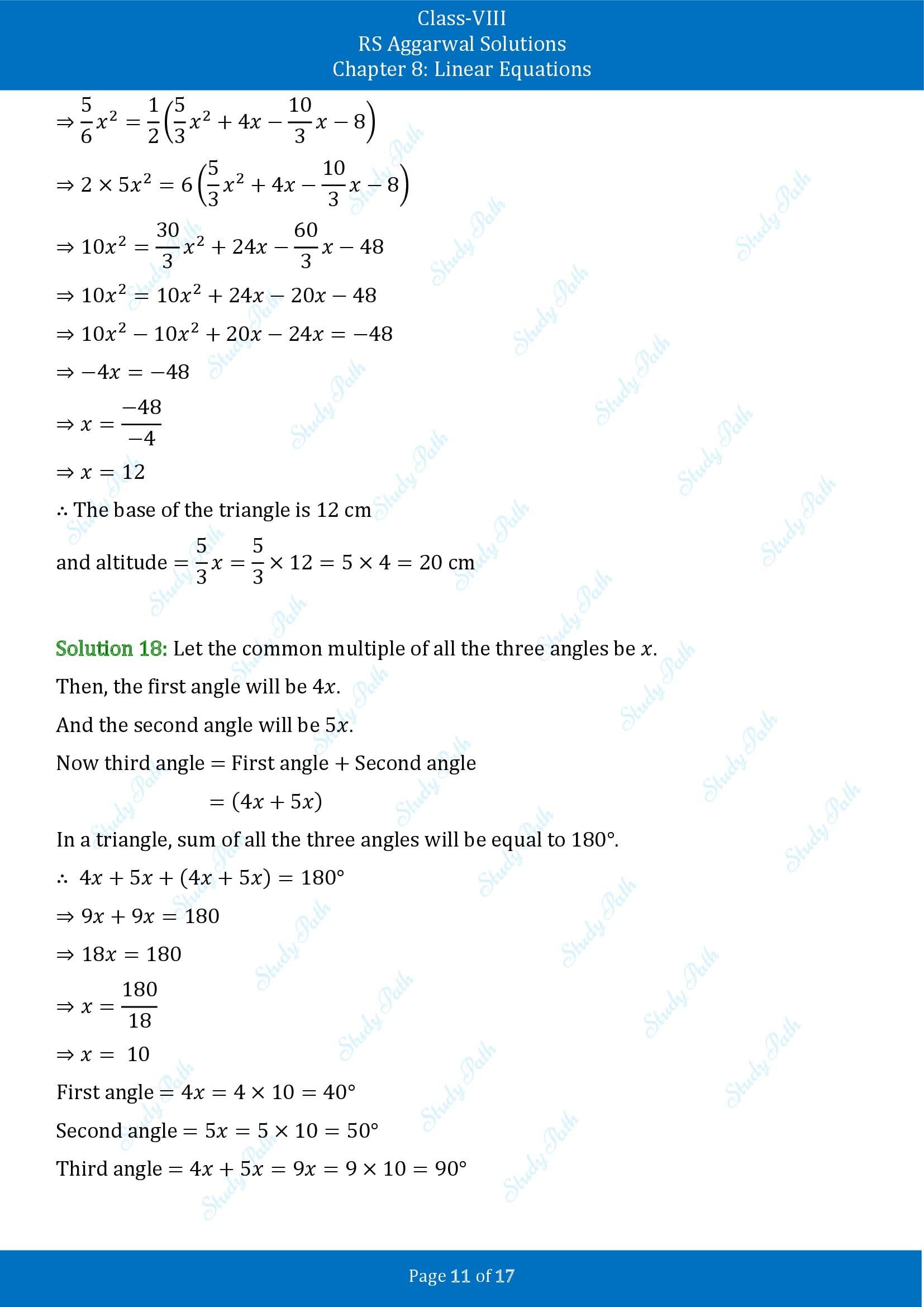 RS Aggarwal Solutions Class 8 Chapter 8 Linear Equations Exercise 8B 00011
