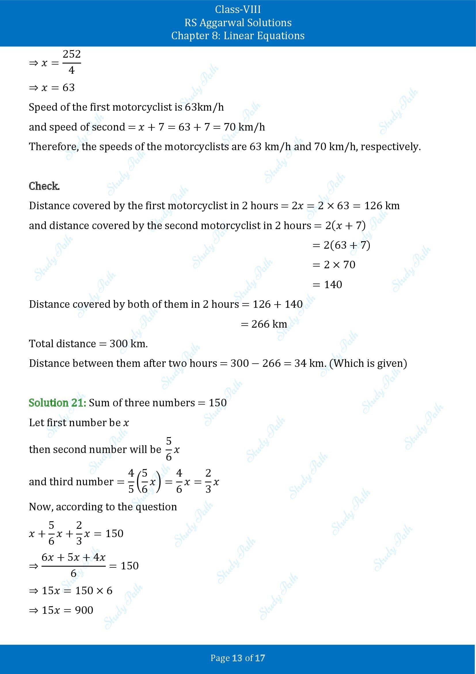 RS Aggarwal Solutions Class 8 Chapter 8 Linear Equations Exercise 8B 00013