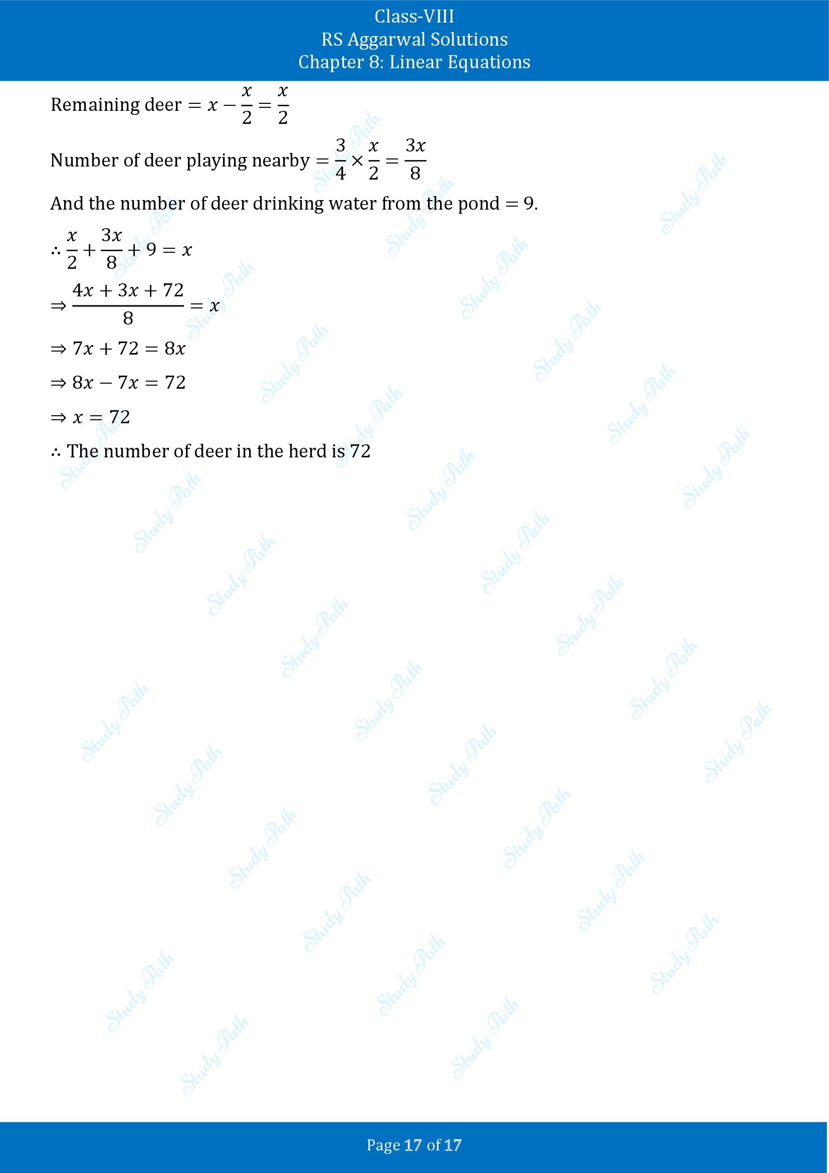 RS Aggarwal Solutions Class 8 Chapter 8 Linear Equations Exercise 8B 00017