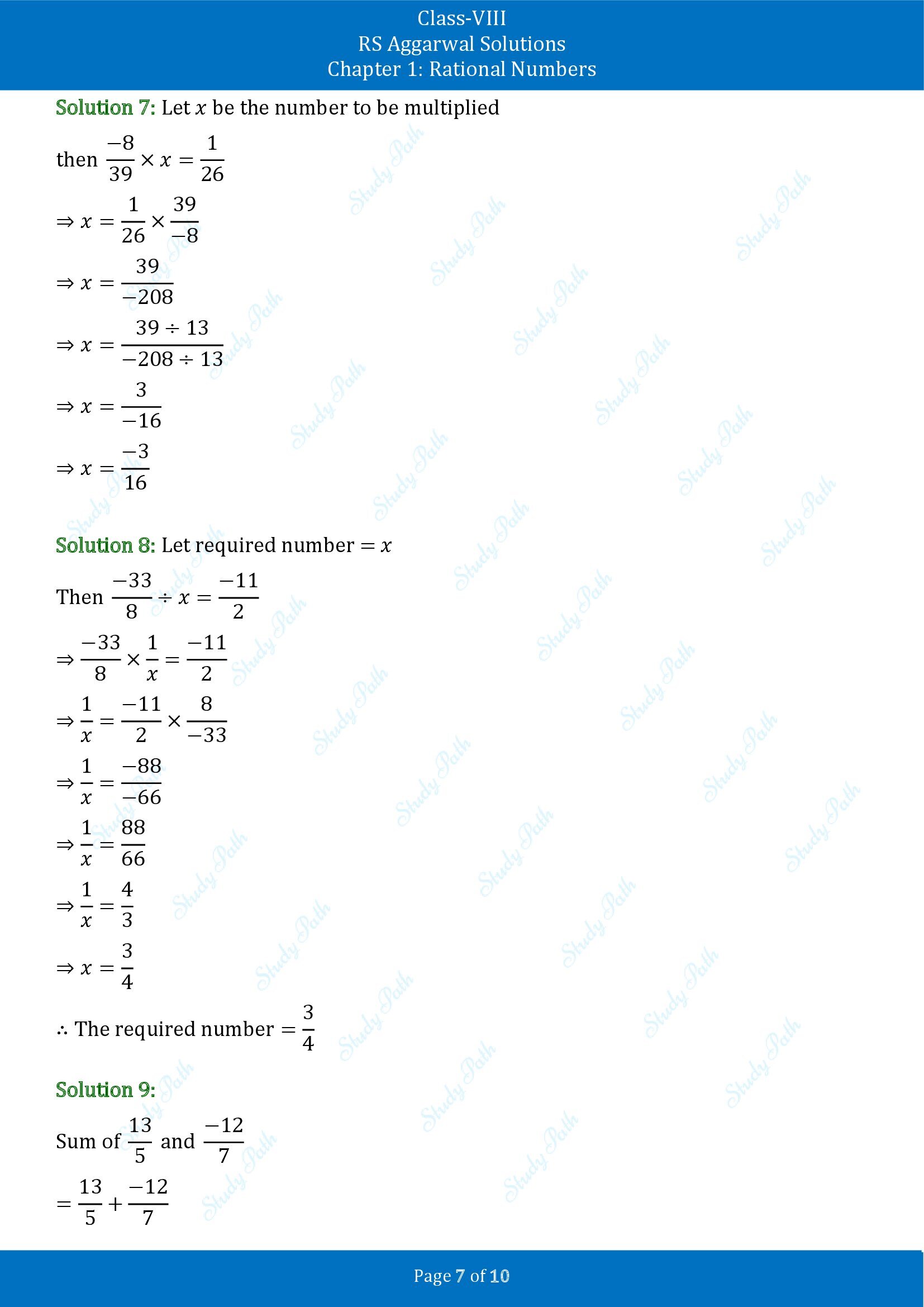 RS Aggarwal Solutions Class 8 Chapter 1 Rational Numbers Exercise 1E 00007