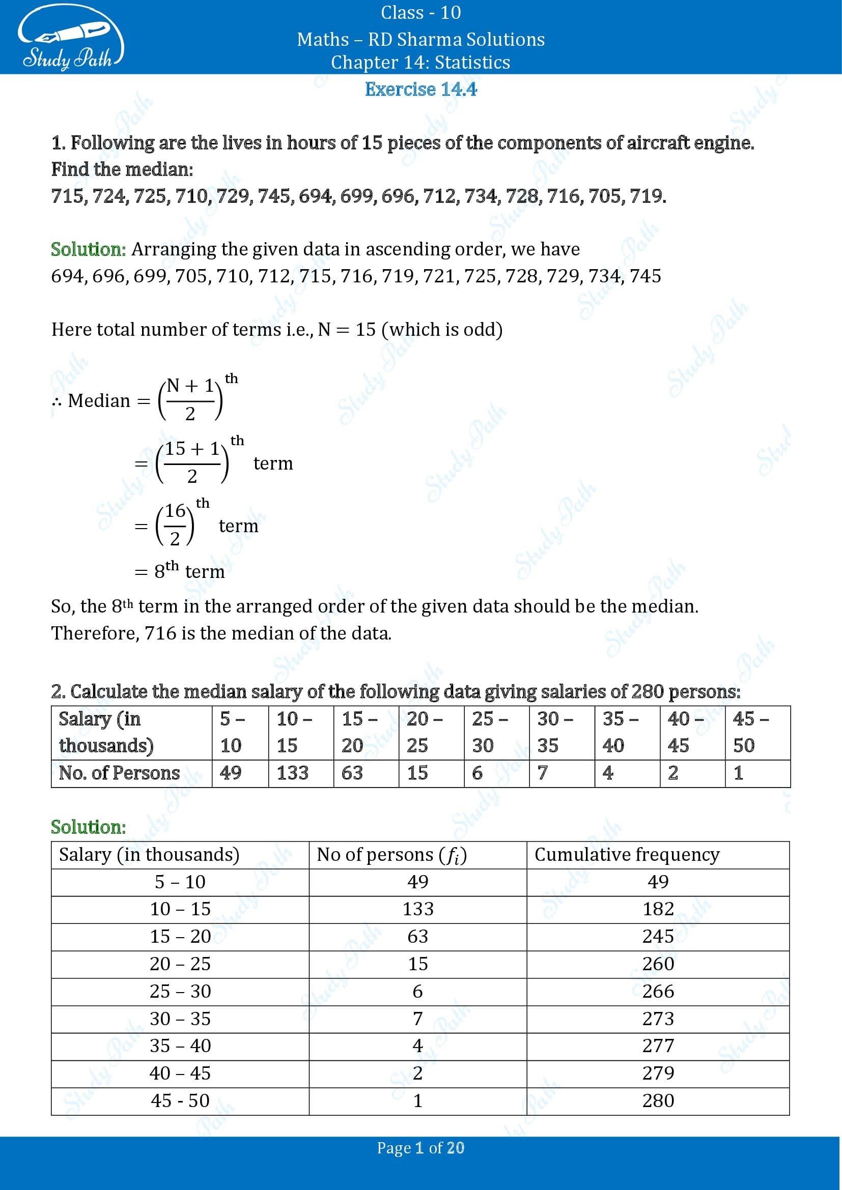RD Sharma Solutions Class 10 Chapter 14 Statistics Exercise 14.4 00001
