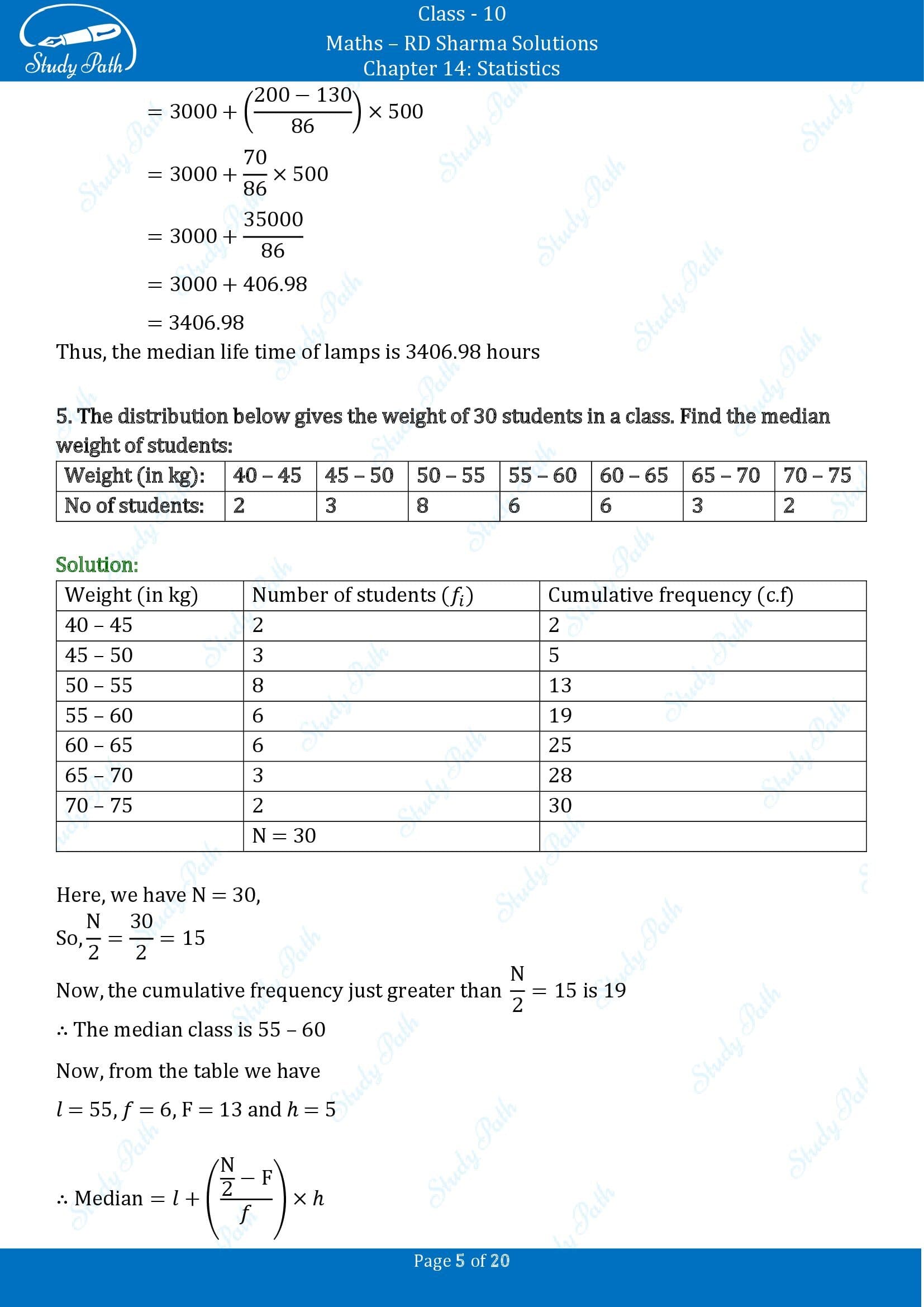 RD Sharma Solutions Class 10 Chapter 14 Statistics Exercise 14.4 00005