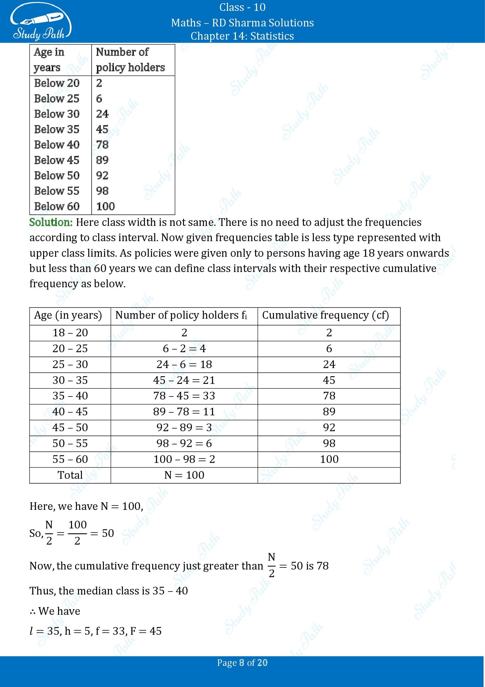 RD Sharma Solutions Class 10 Chapter 14 Statistics Exercise 14.4 00008