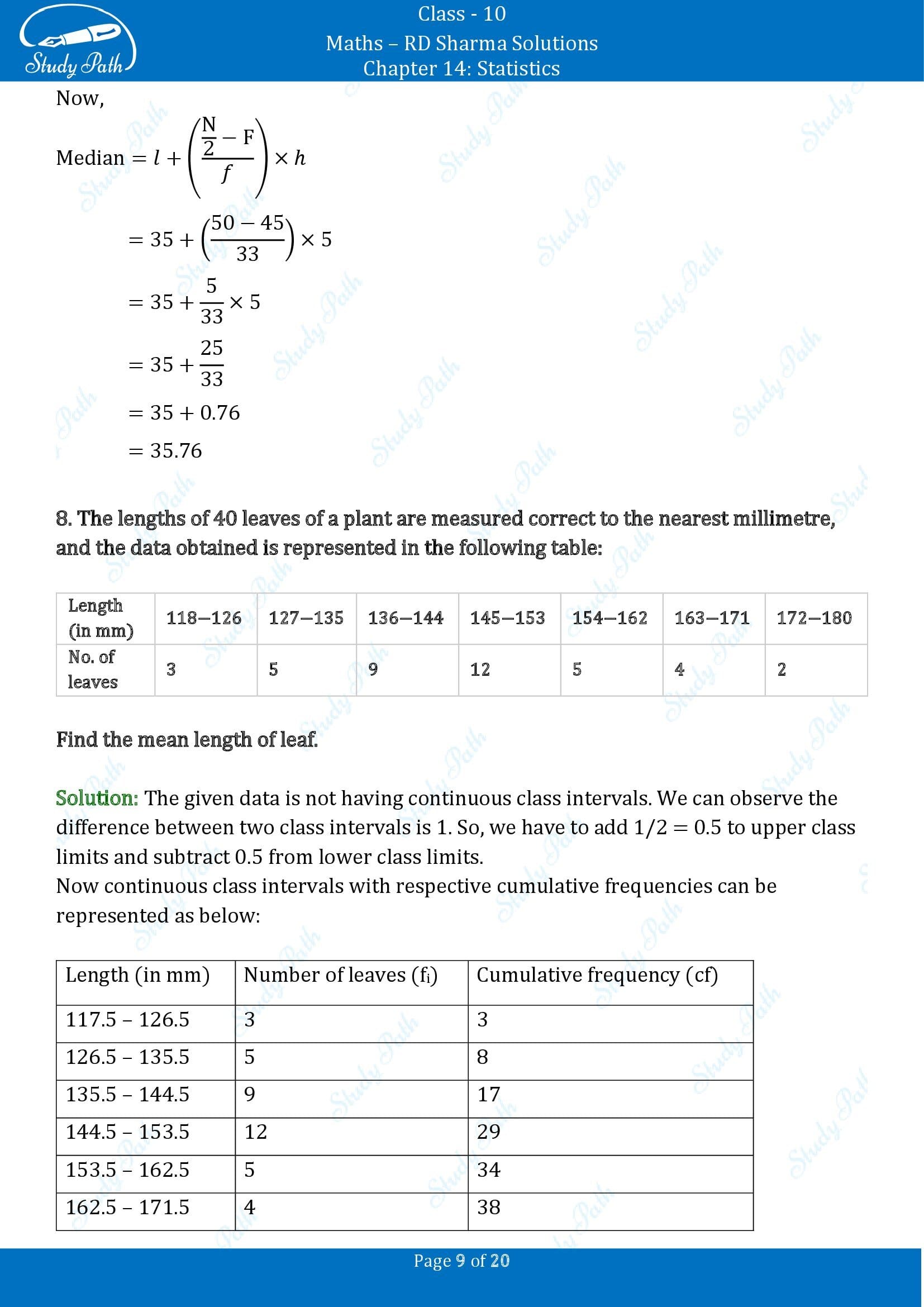 RD Sharma Solutions Class 10 Chapter 14 Statistics Exercise 14.4 00009