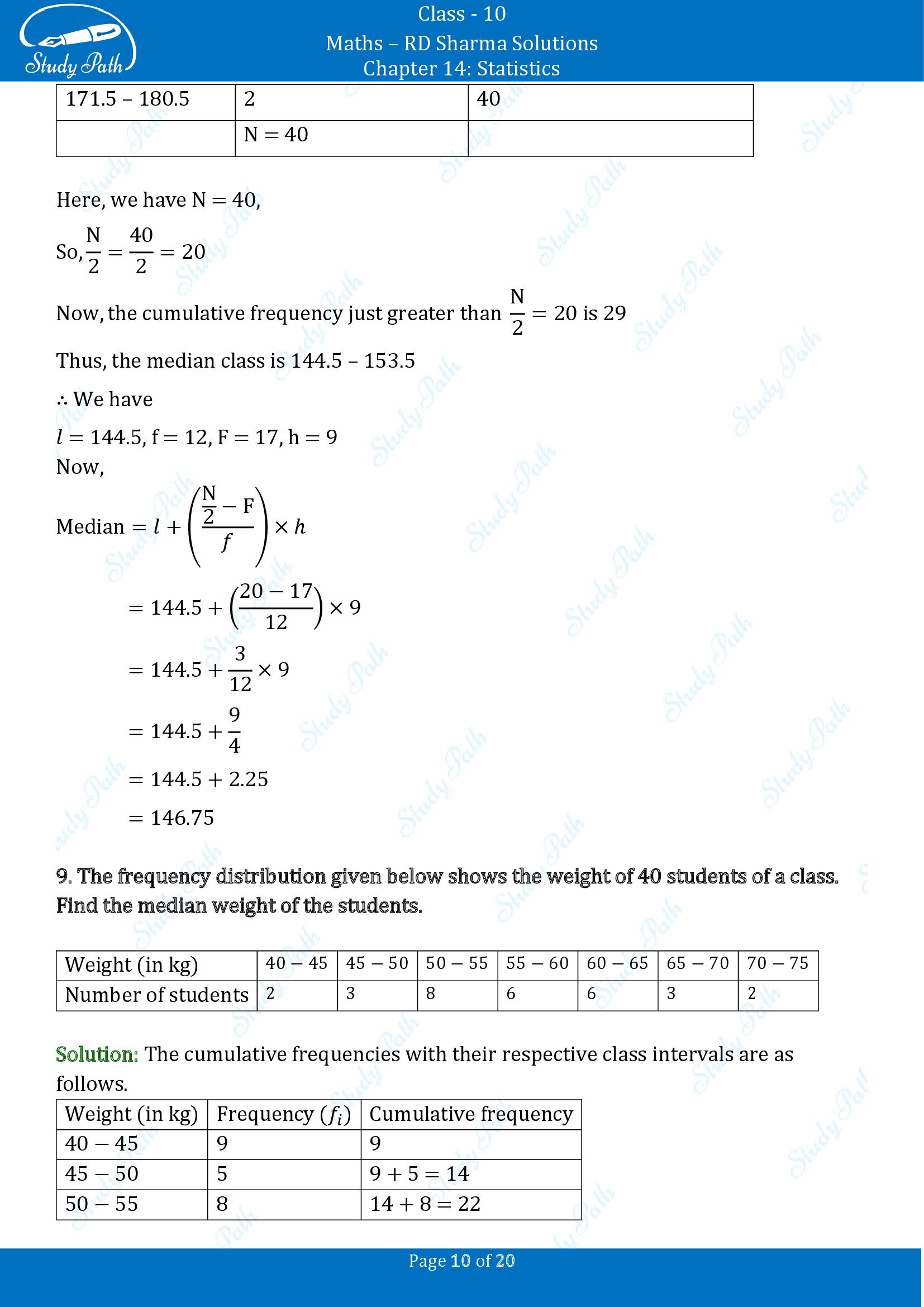 RD Sharma Solutions Class 10 Chapter 14 Statistics Exercise 14.4 00010