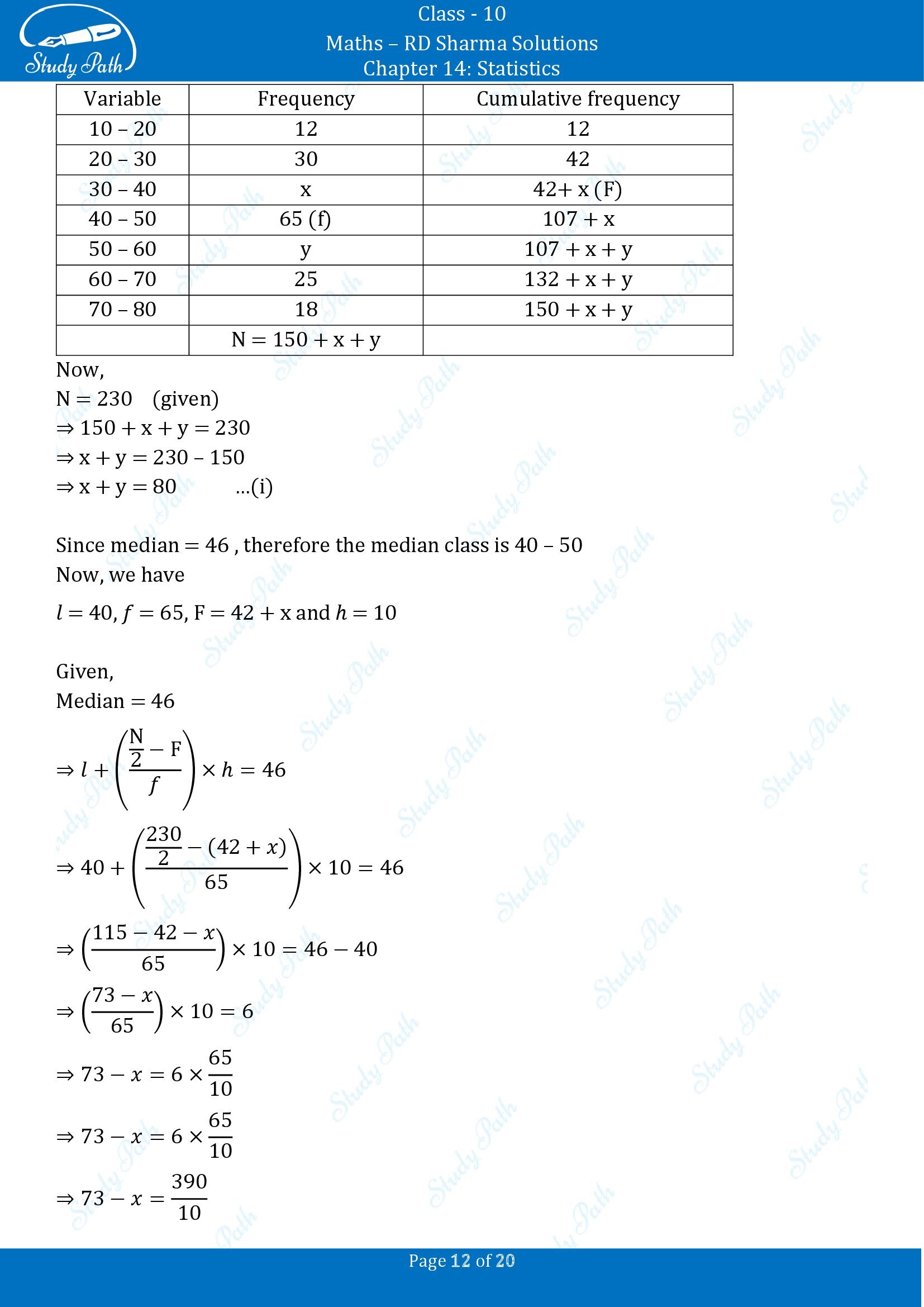 RD Sharma Solutions Class 10 Chapter 14 Statistics Exercise 14.4 00012