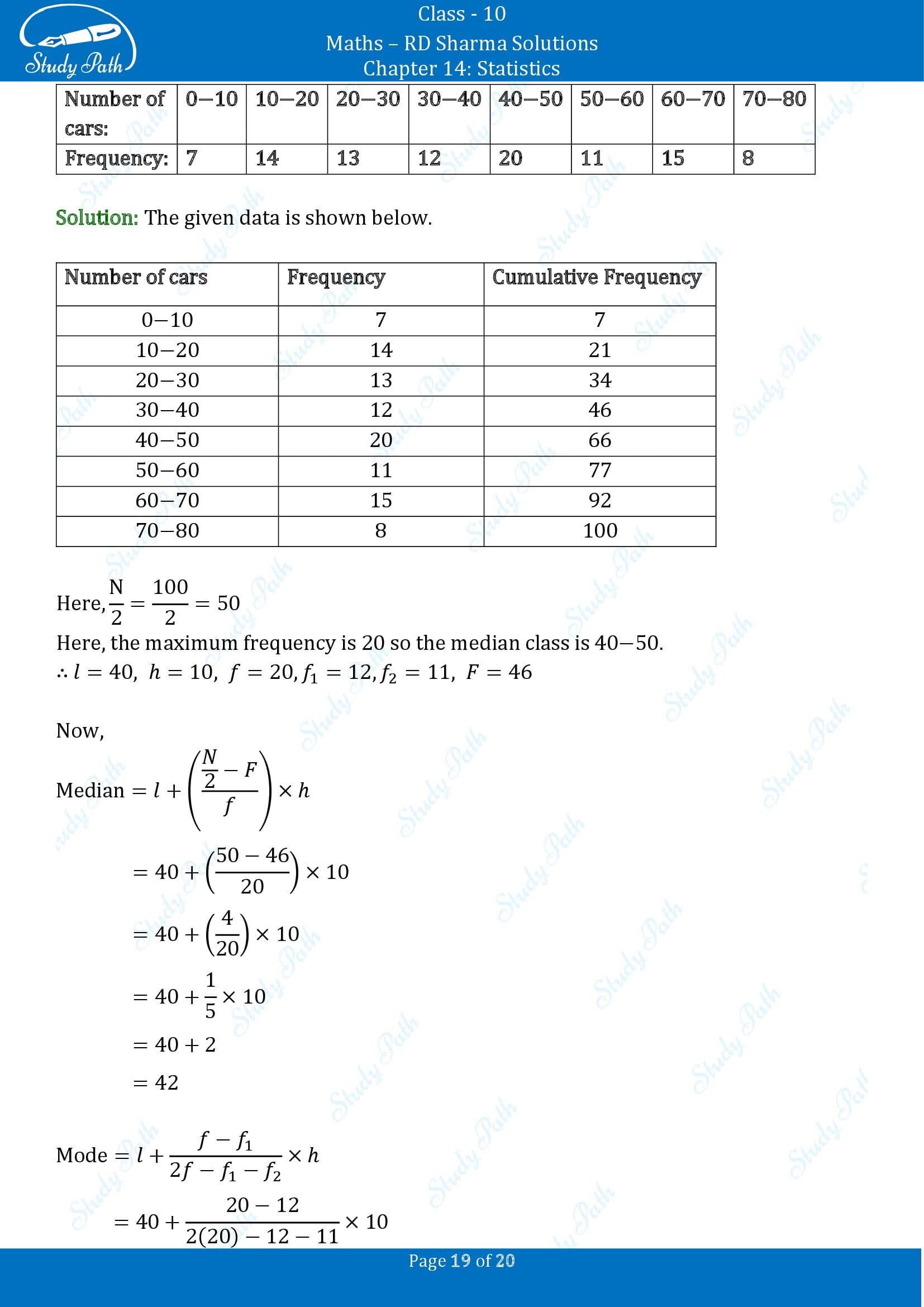 RD Sharma Solutions Class 10 Chapter 14 Statistics Exercise 14.4 00019