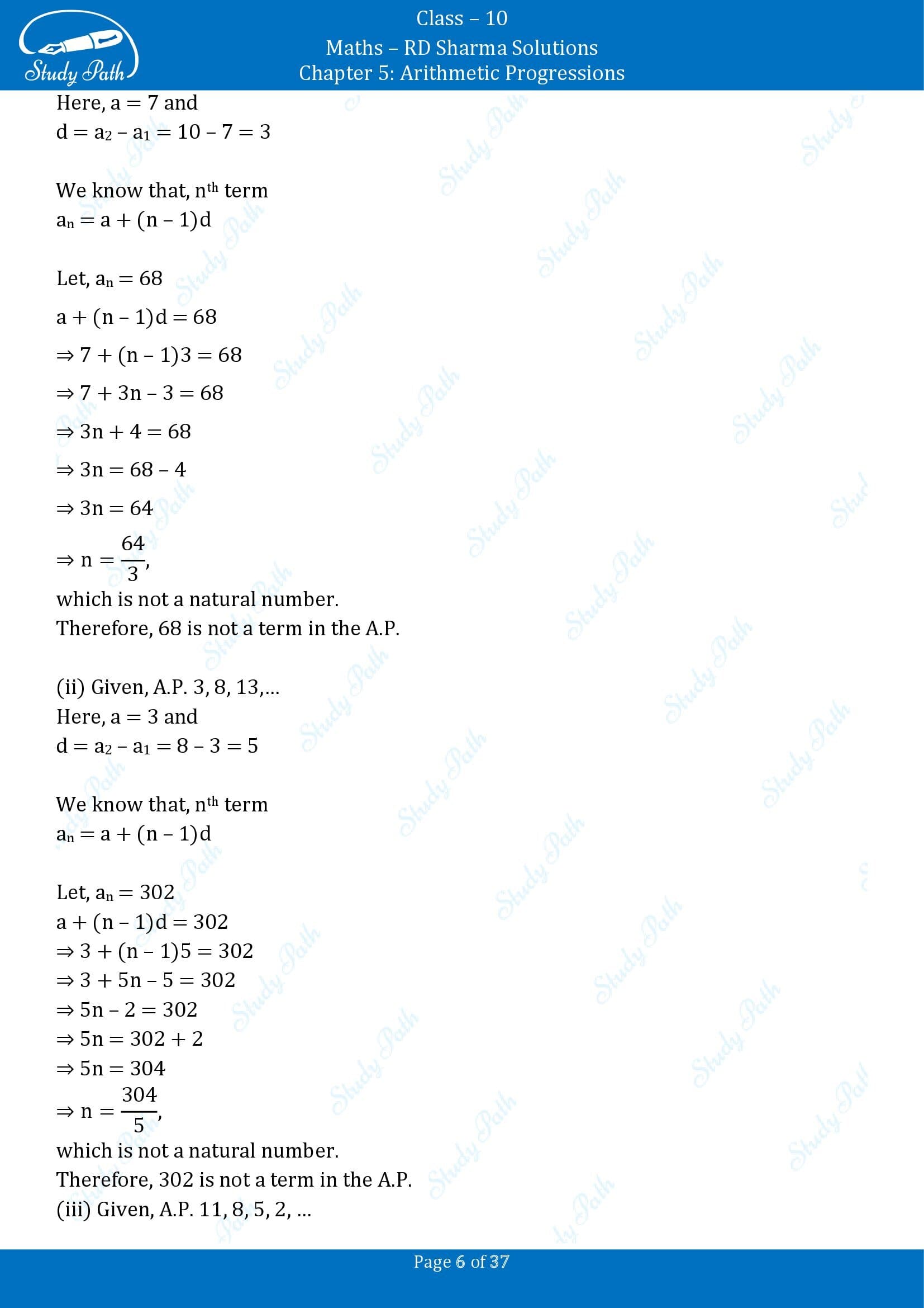 RD Sharma Solutions Class 10 Chapter 5 Arithmetic Progressions Exercise 5.4 00006