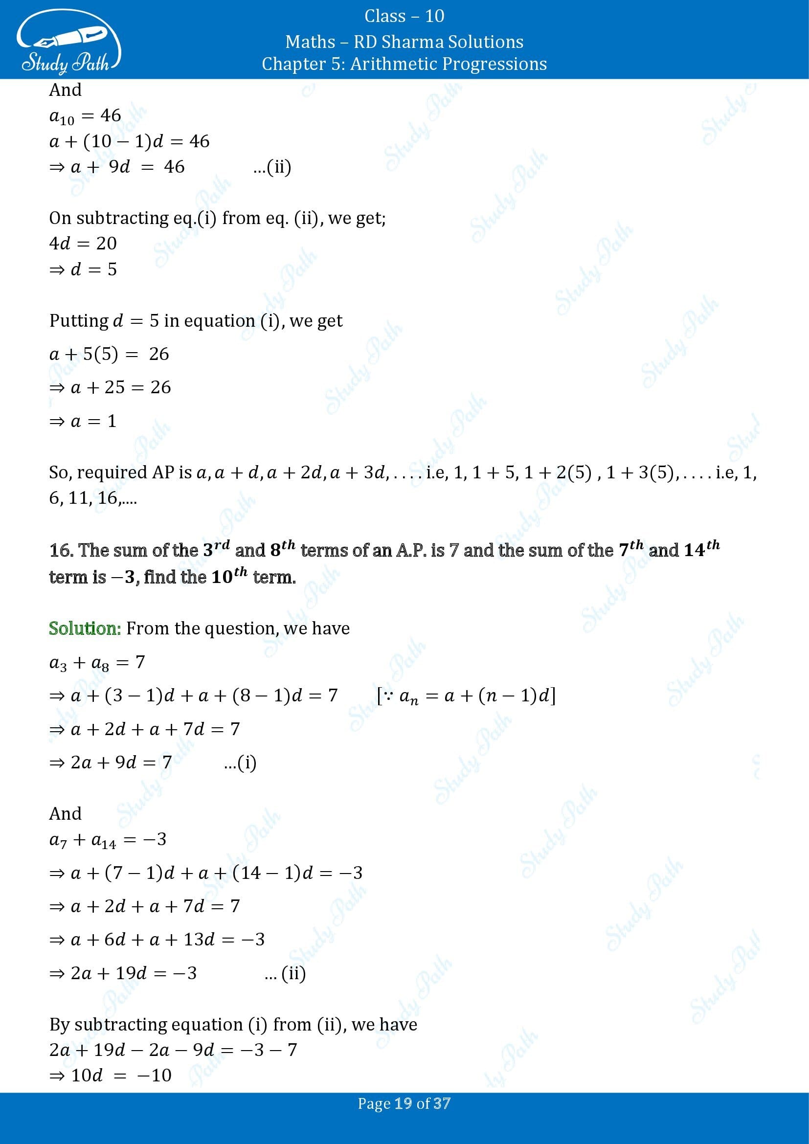 RD Sharma Solutions Class 10 Chapter 5 Arithmetic Progressions Exercise 5.4 00019