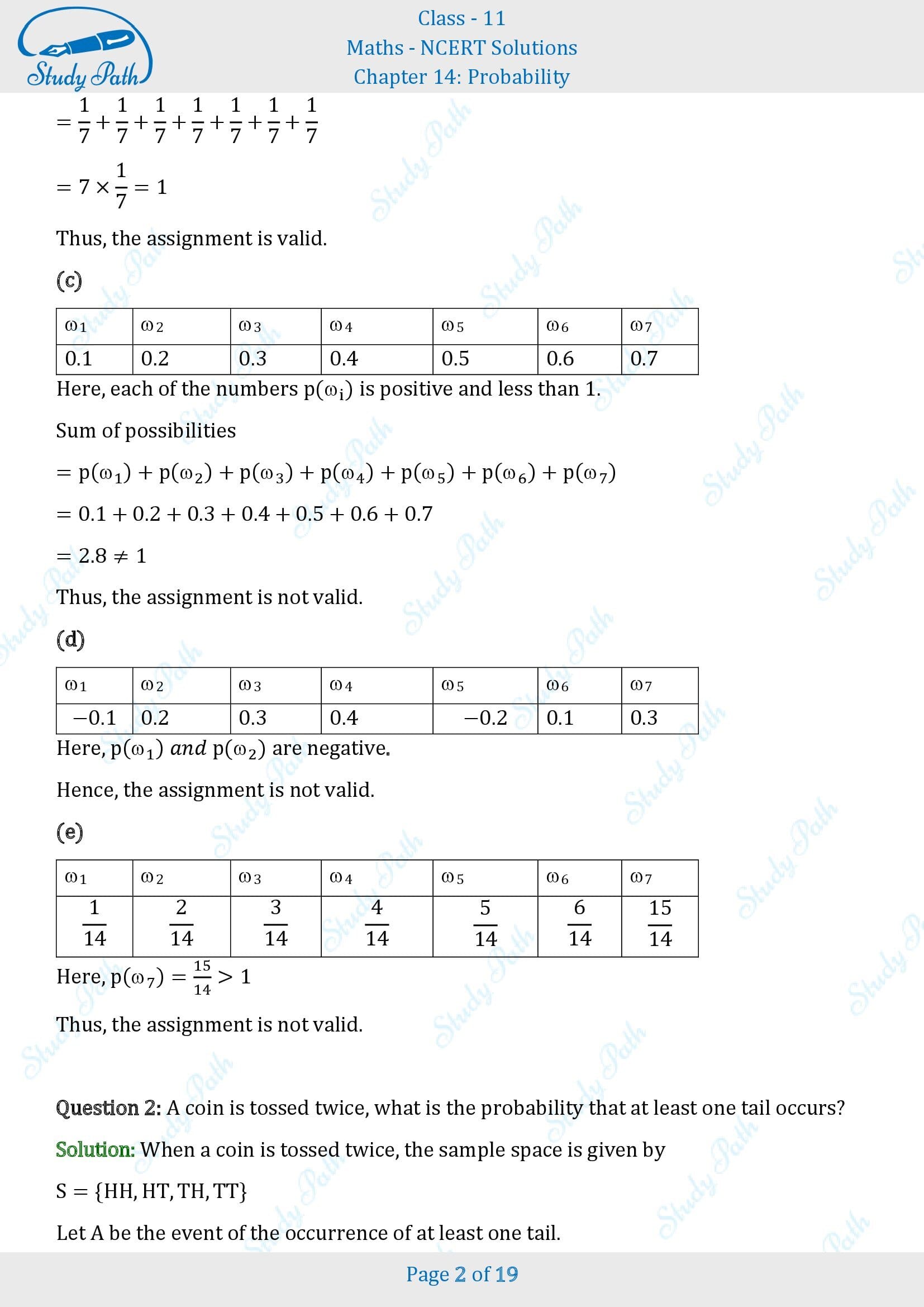 NCERT Solutions for Class 11 Maths Chapter 14 Probability Exercise 14.2 00002