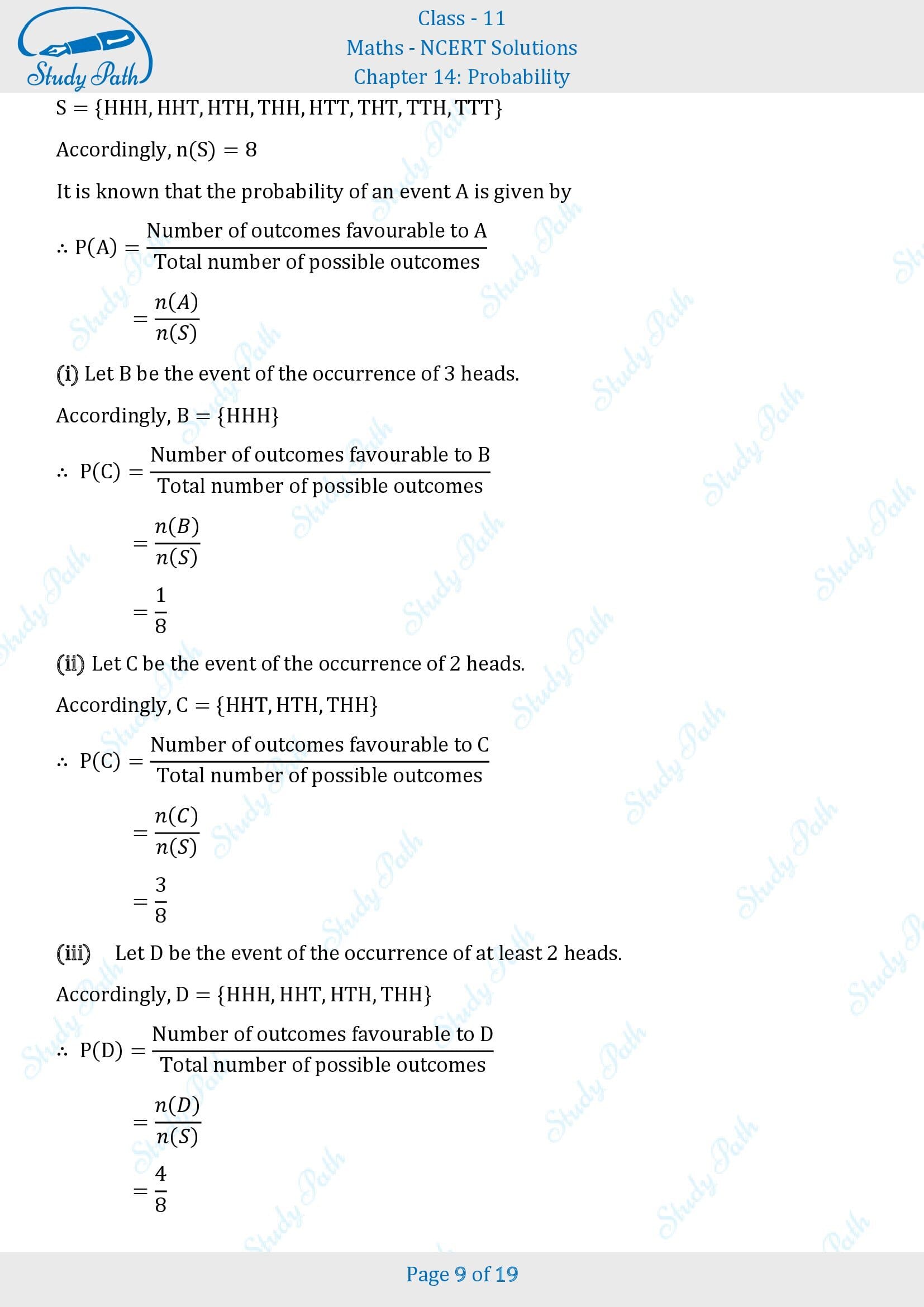 NCERT Solutions for Class 11 Maths Chapter 14 Probability Exercise 14.2 00009