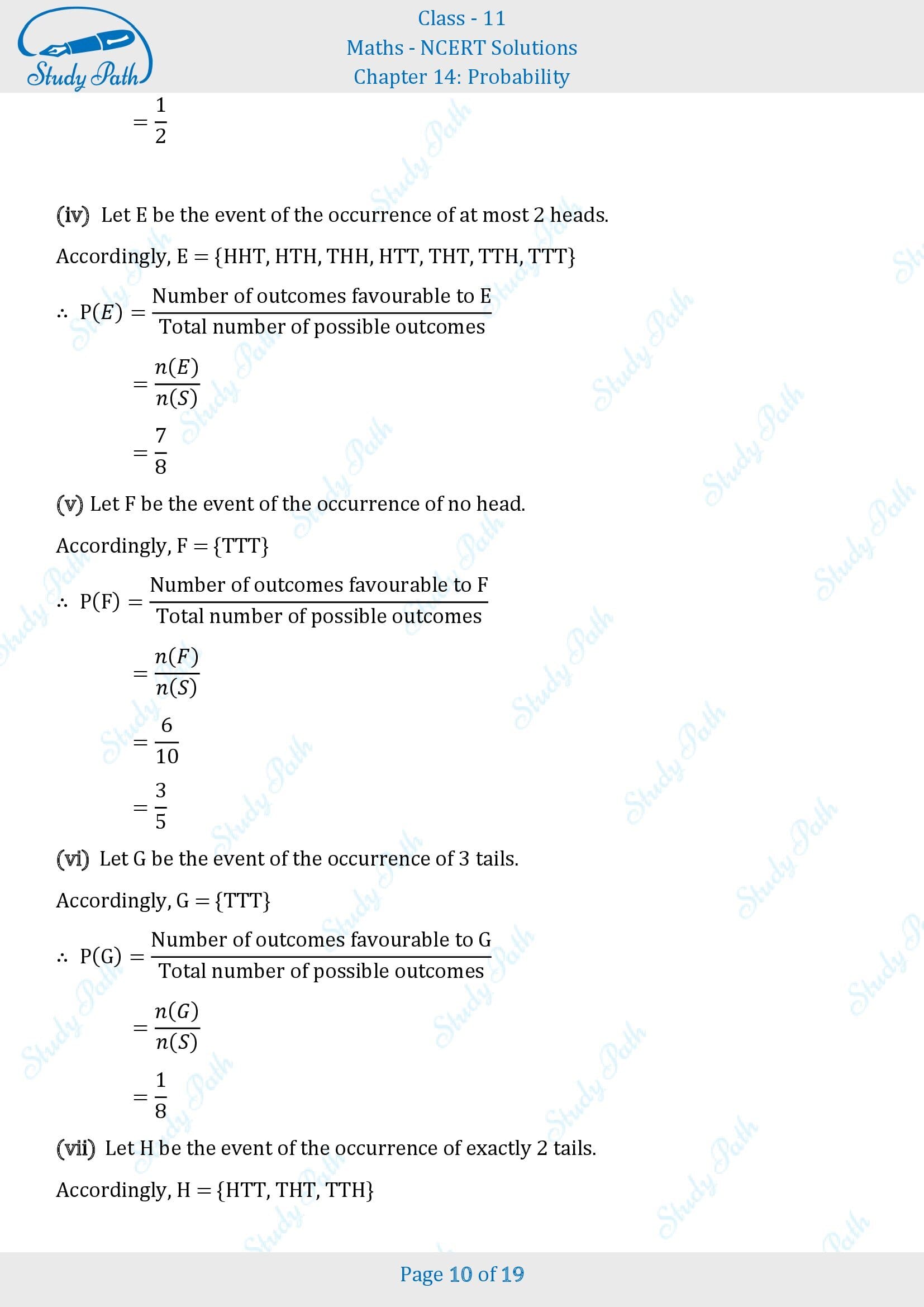 NCERT Solutions for Class 11 Maths Chapter 14 Probability Exercise 14.2 00010
