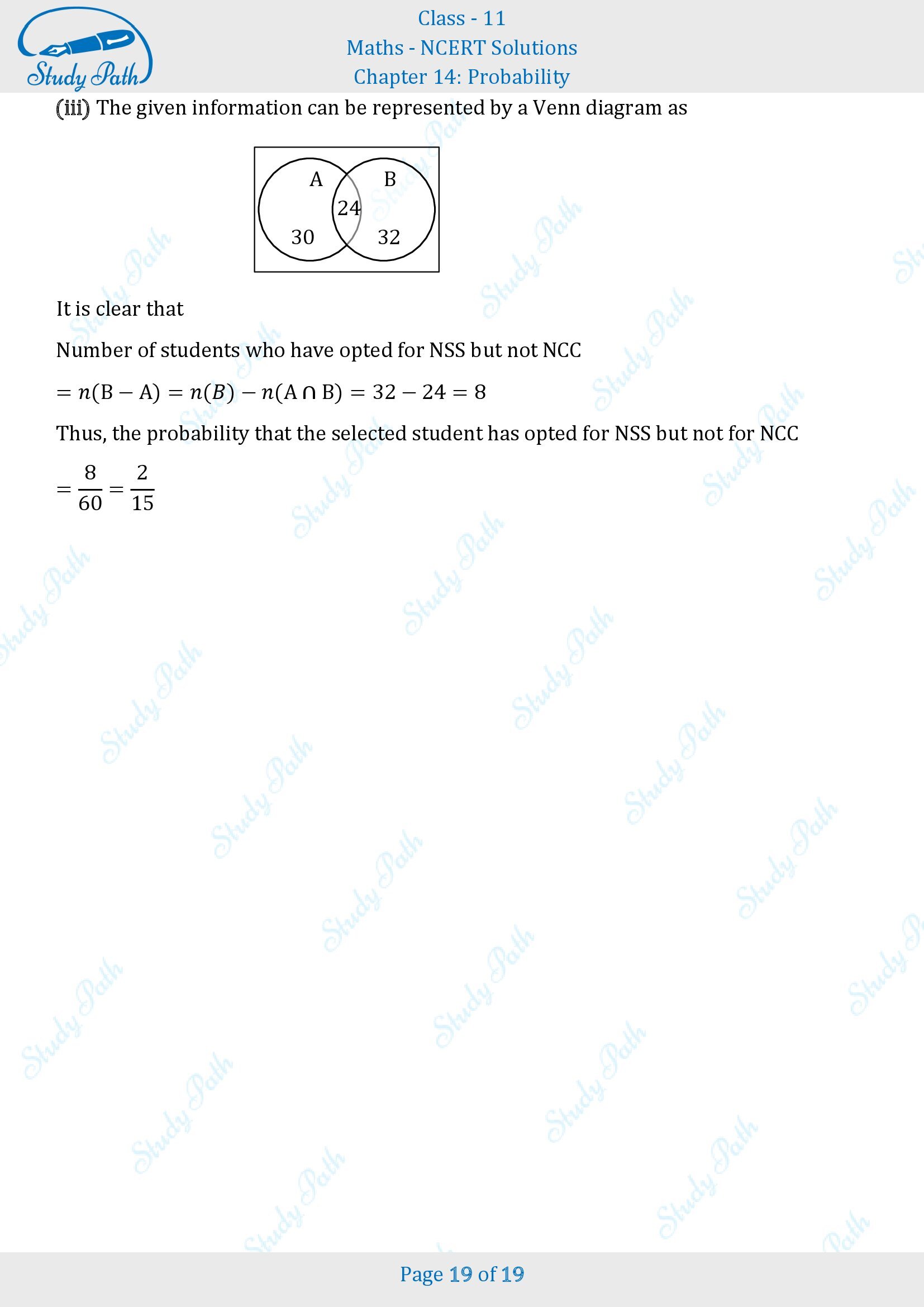 NCERT Solutions for Class 11 Maths Chapter 14 Probability Exercise 14.2 00019