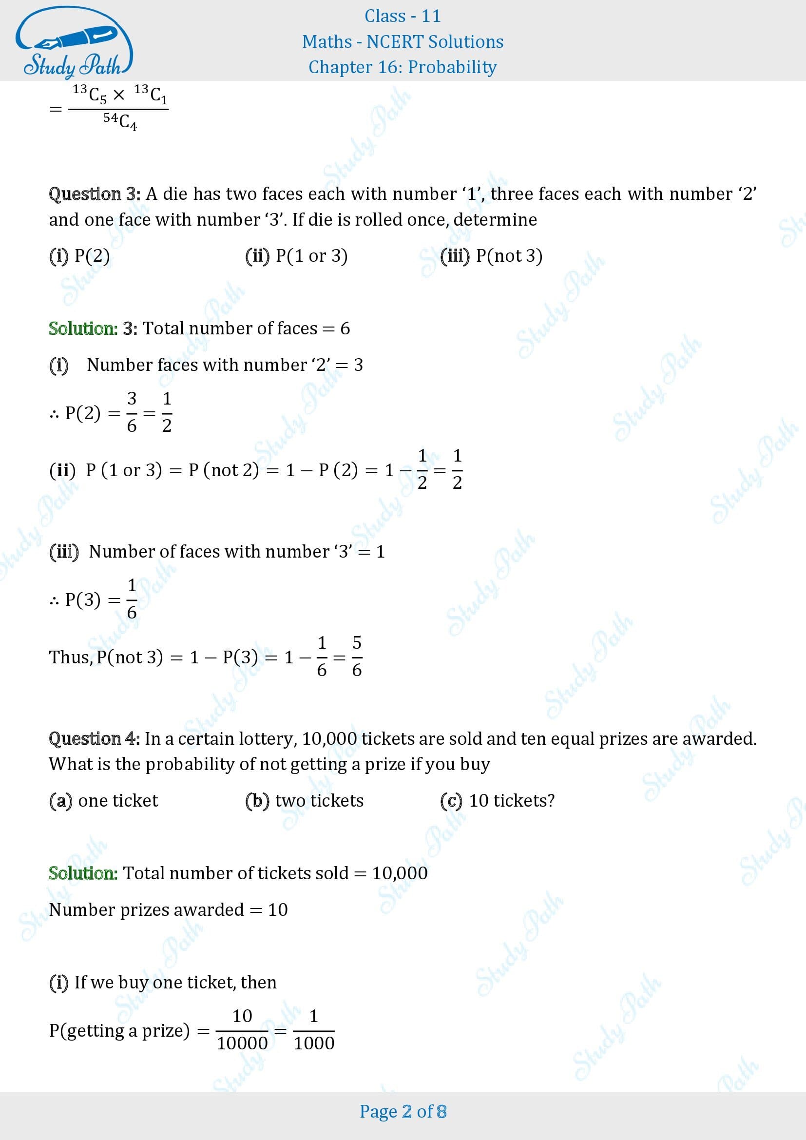 NCERT Solutions for Class 11 Maths Chapter 14 Probability Miscellaneous 14 00002