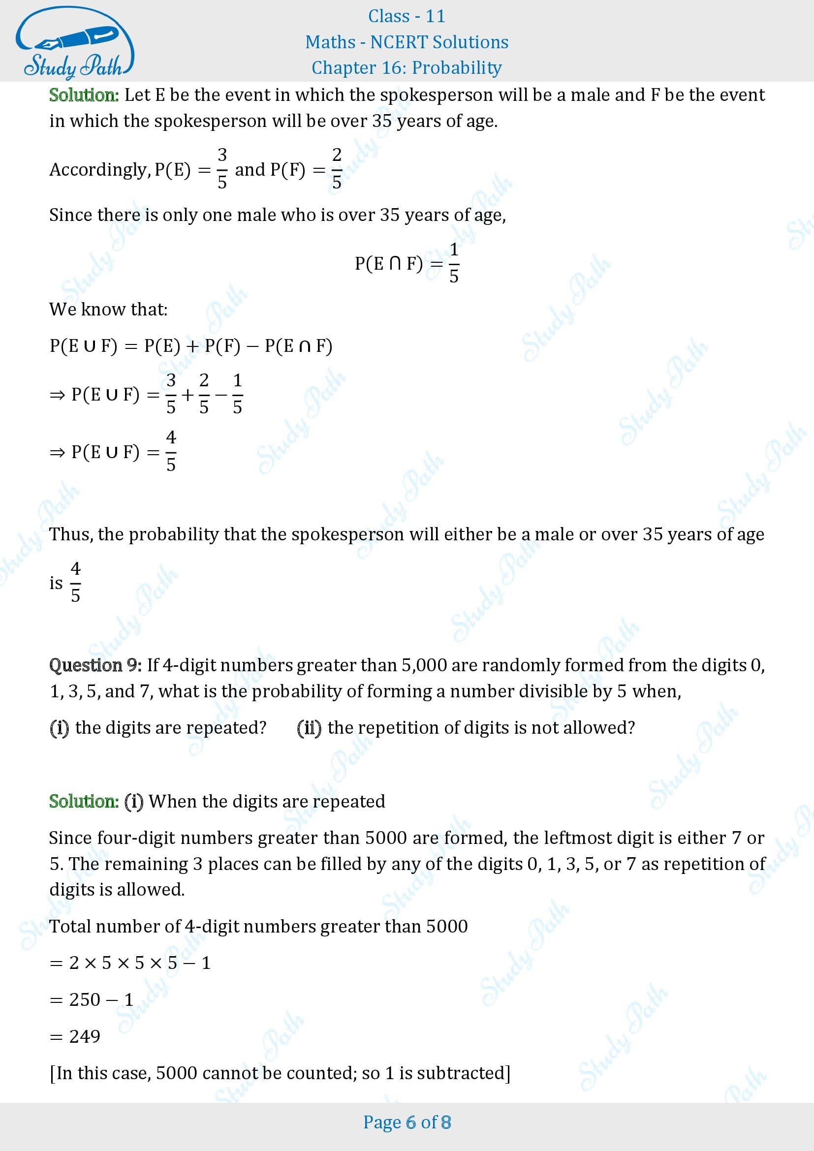 NCERT Solutions for Class 11 Maths Chapter 14 Probability Miscellaneous 14 00006