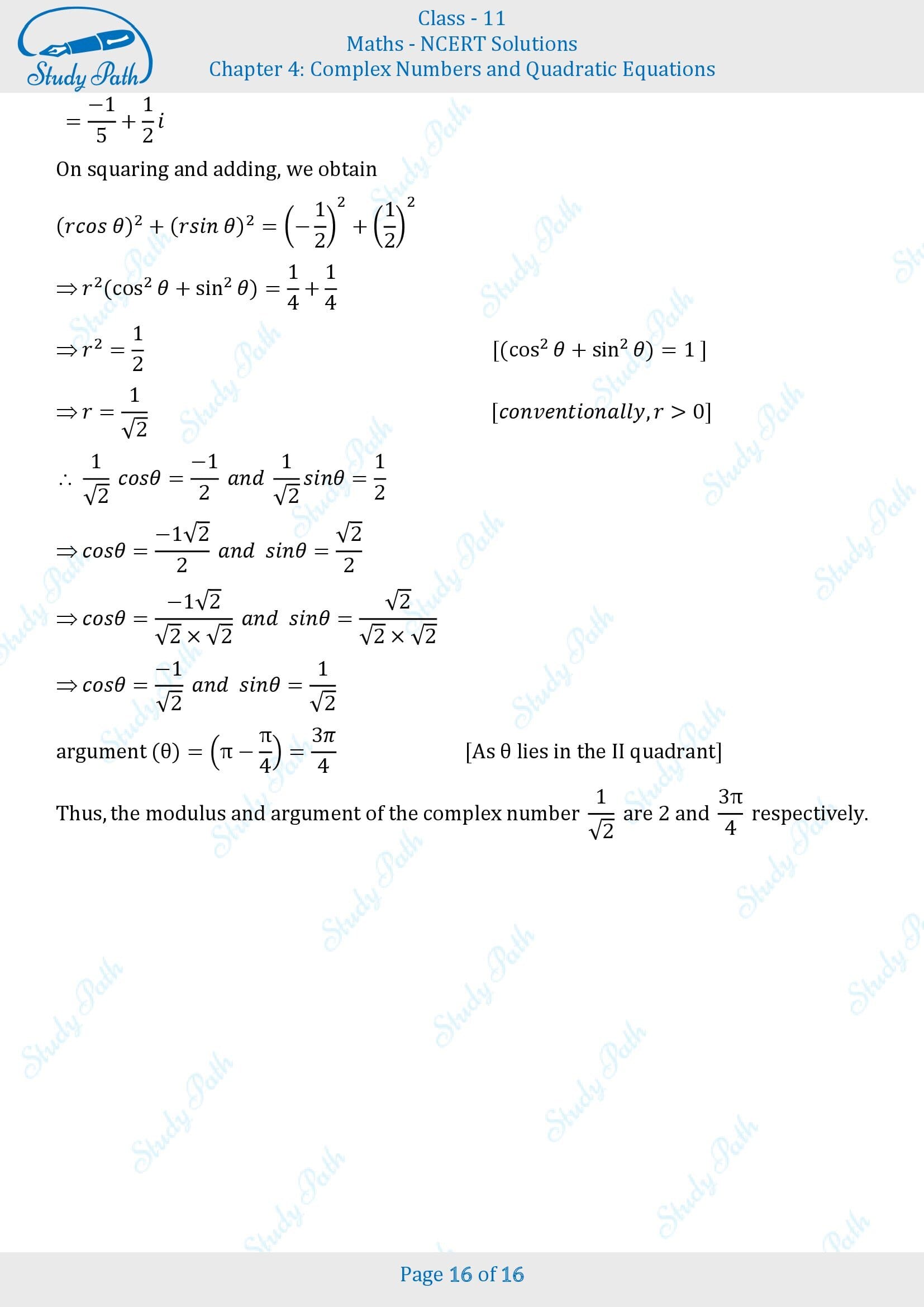 NCERT Solutions for Class 11 Maths Chapter 4 Complex Numbers and Quadratic Equations Miscellaneous 4 00016