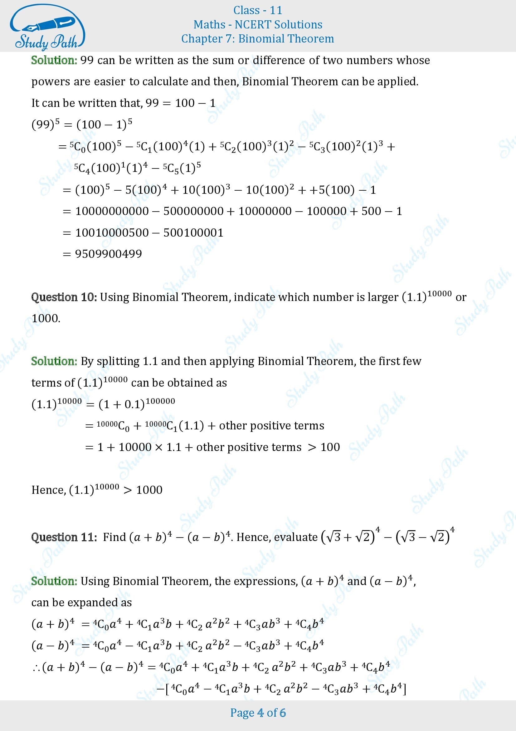 NCERT Solutions for Class 11 Maths Chapter 7 Binomial Theorem Exercise 7.1 00004