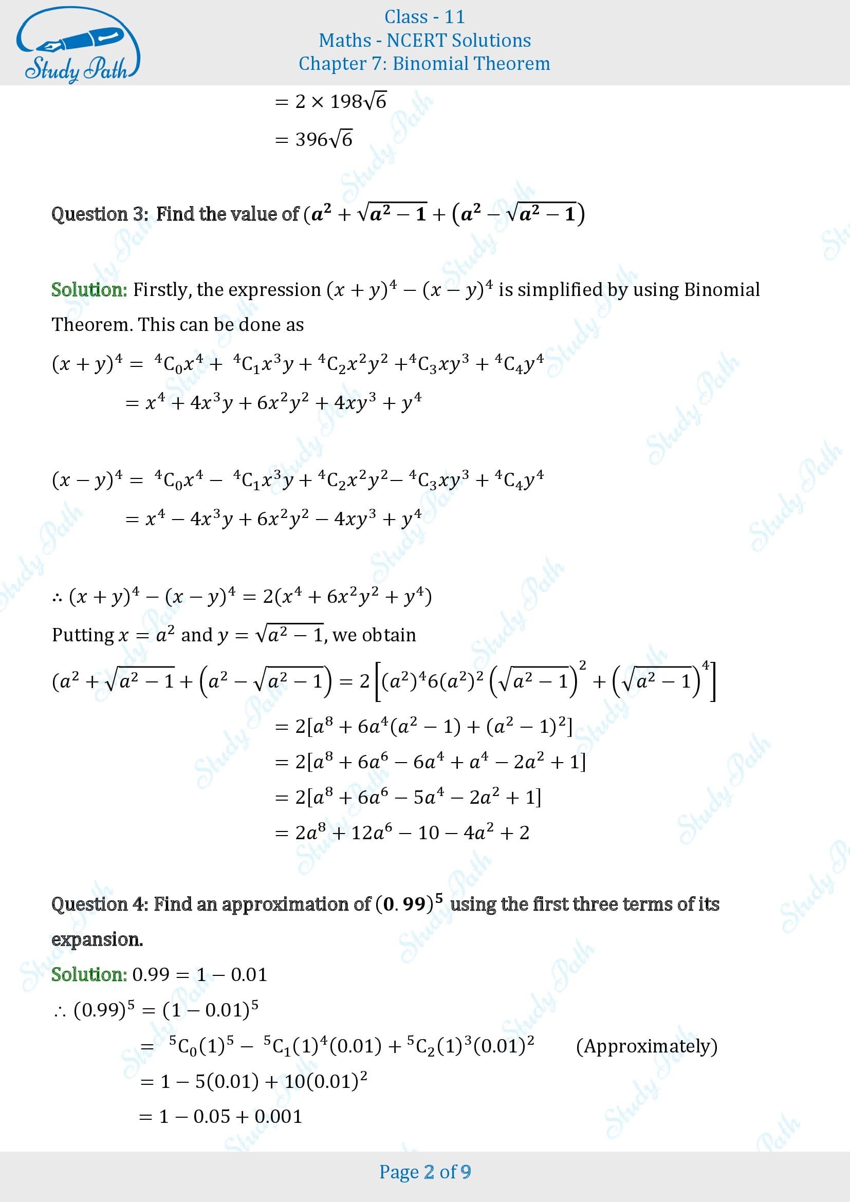 NCERT Solutions for Class 11 Maths Chapter 7 Binomial Theorem Miscellaneous 7 00002