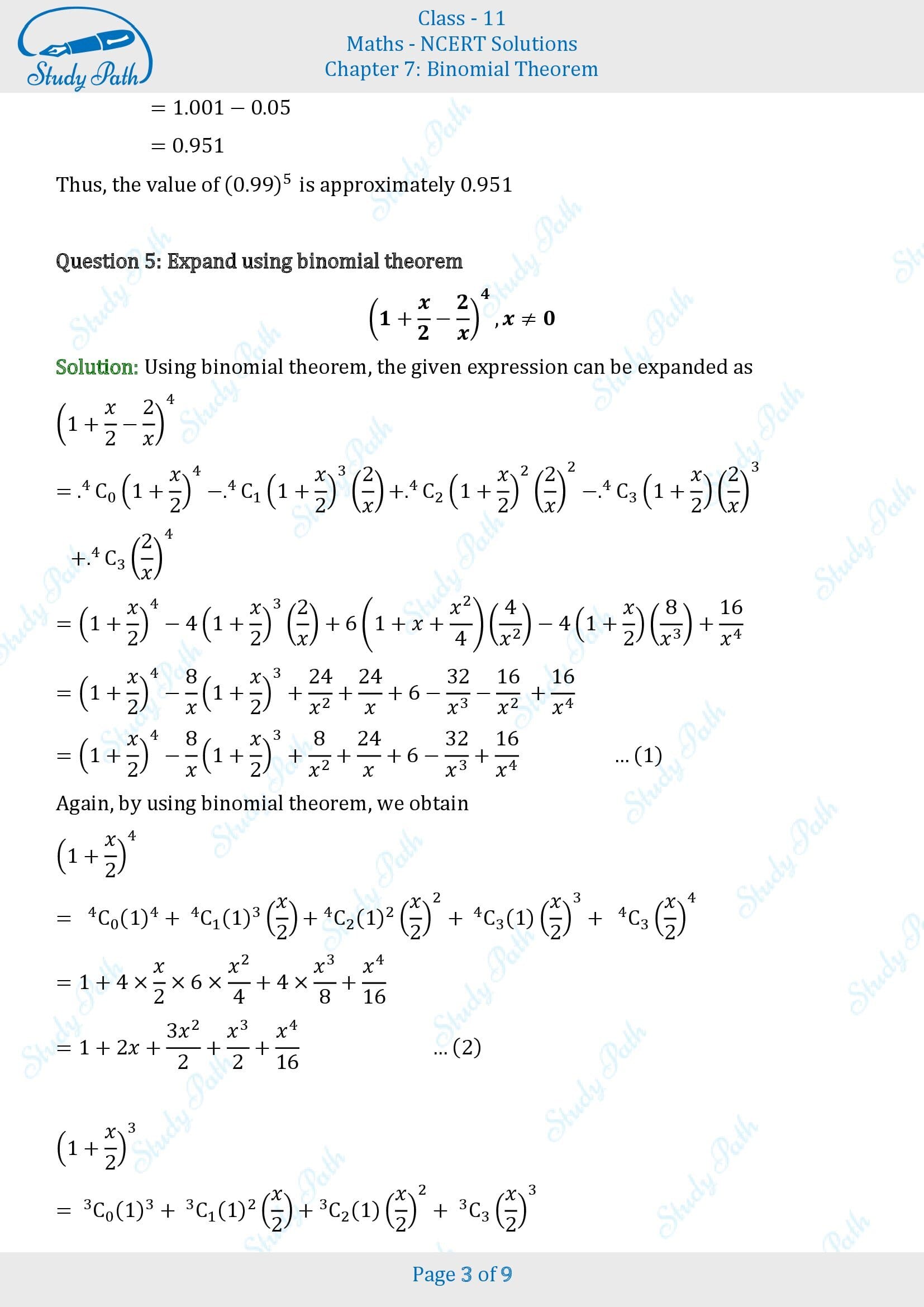 NCERT Solutions for Class 11 Maths Chapter 7 Binomial Theorem Miscellaneous 7 00003