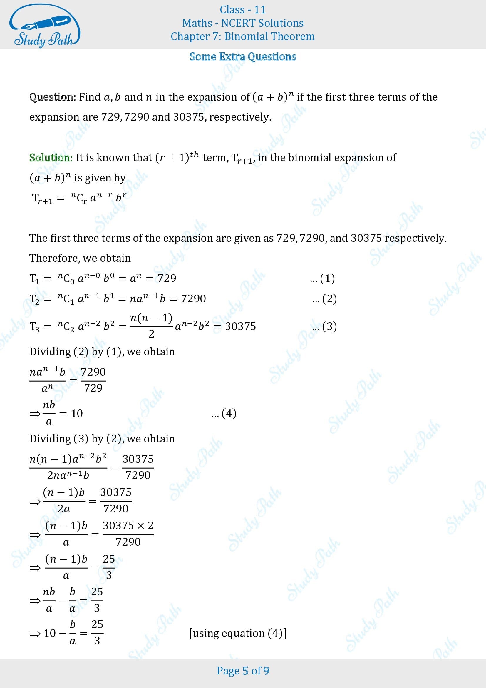 NCERT Solutions for Class 11 Maths Chapter 7 Binomial Theorem Miscellaneous 7 00005