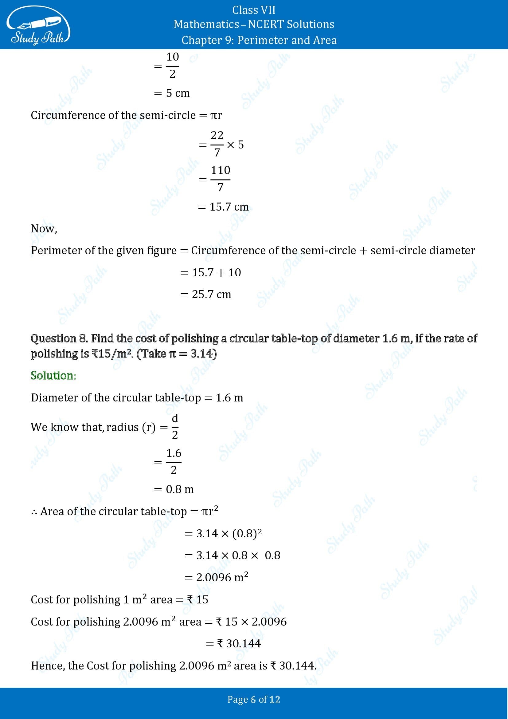 NCERT Solutions for Class 7 Maths Chapter 9 Perimeter and Area Exercise 9.2 00006