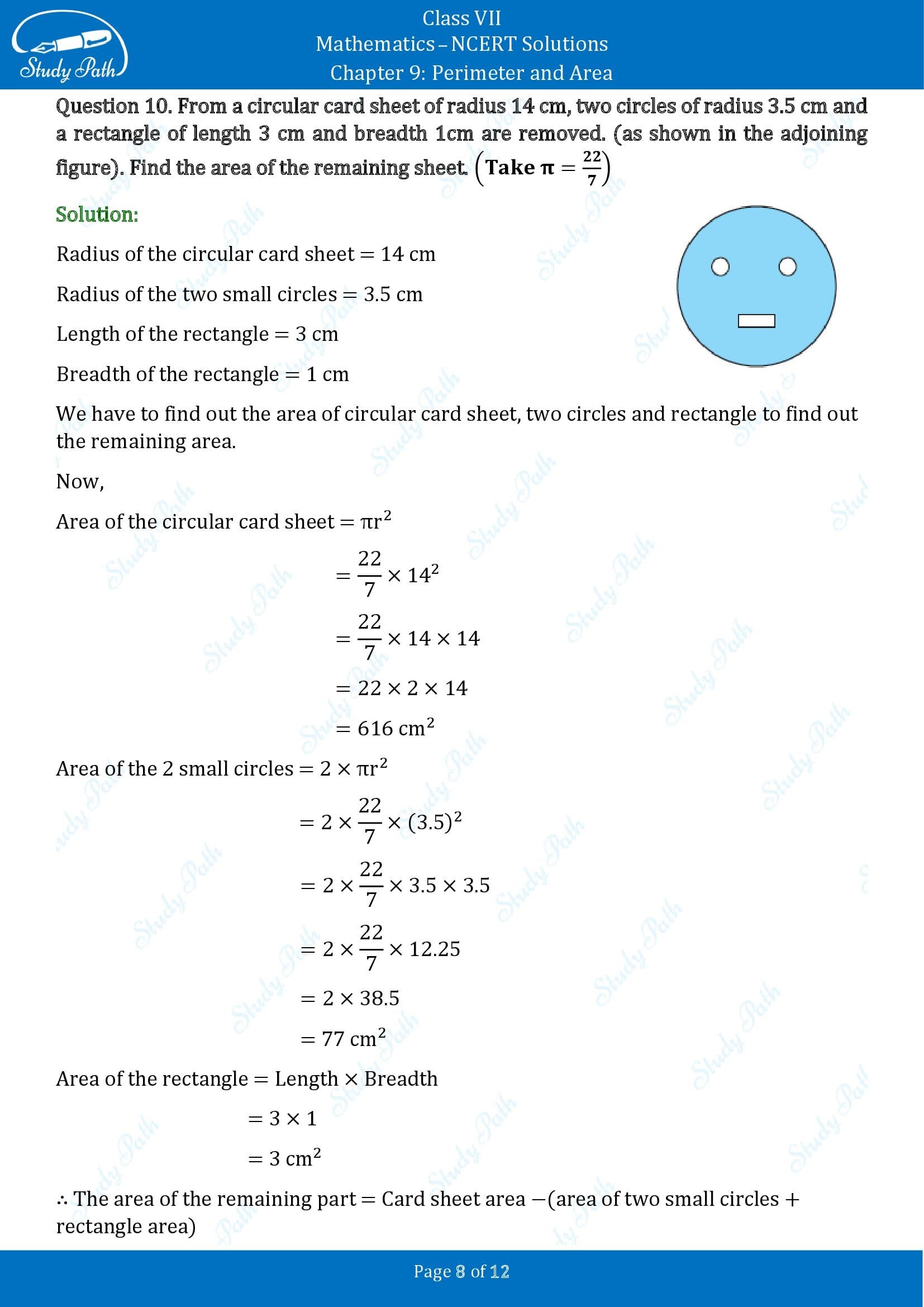 NCERT Solutions for Class 7 Maths Chapter 9 Perimeter and Area Exercise 9.2 00008