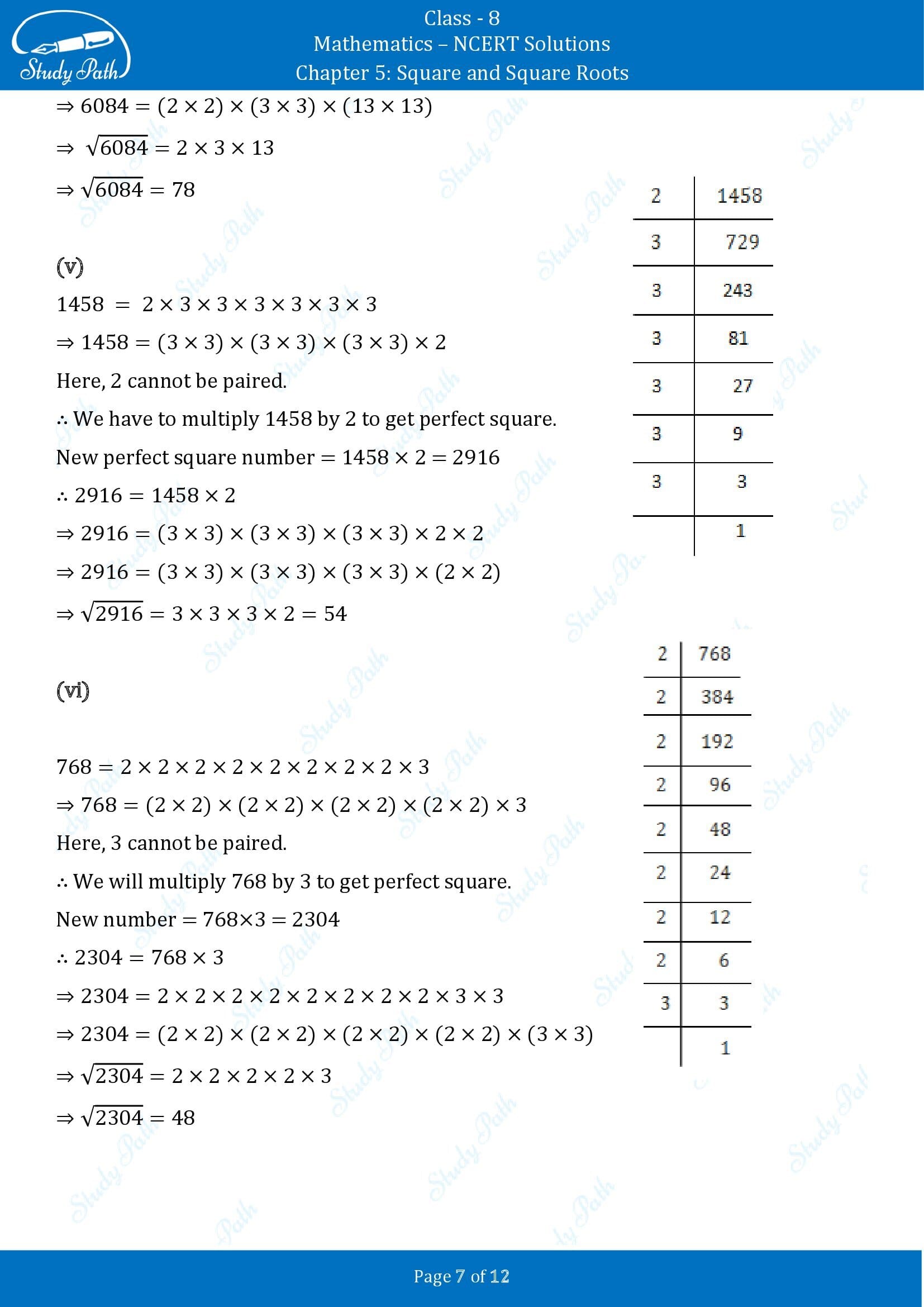NCERT Solutions for Class 8 Maths Chapter 5 Squares and Square Roots Exercise 5.3 00007