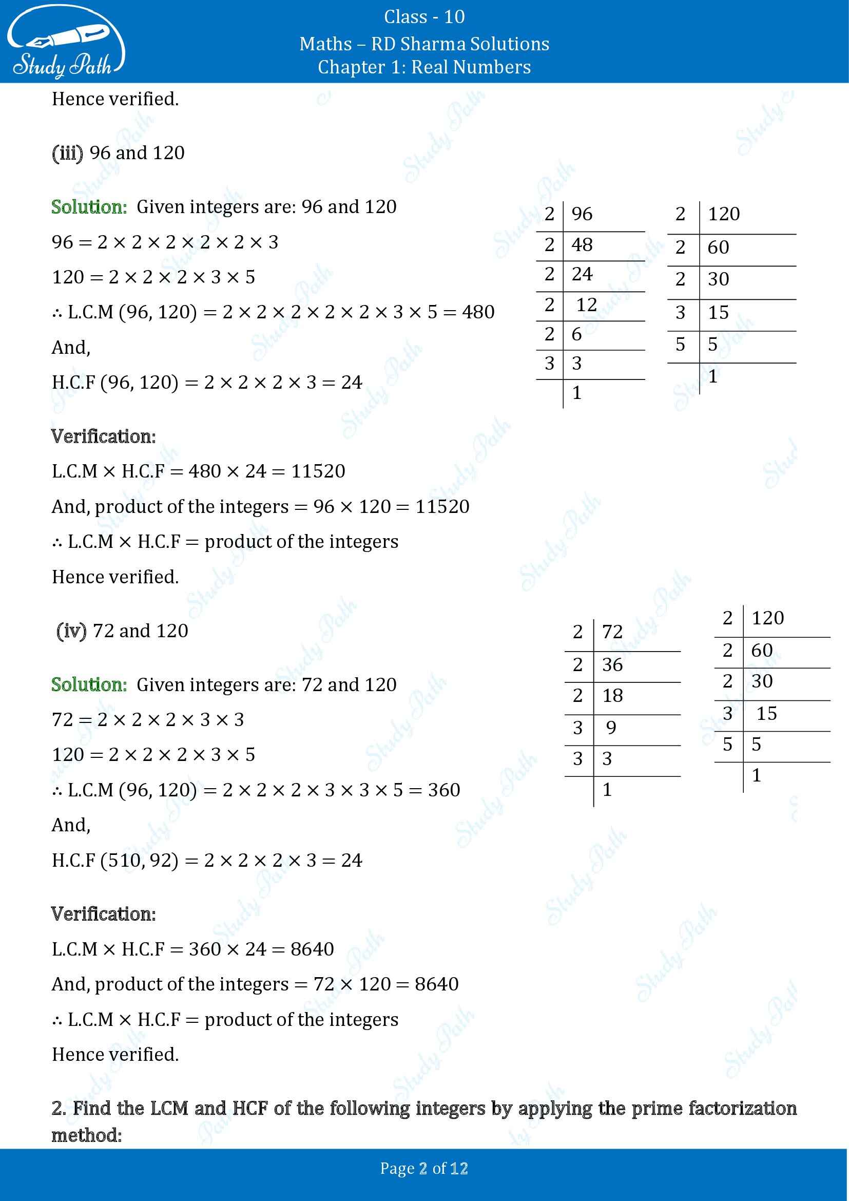 RD Sharma Solutions Class 10 Chapter 1 Real Numbers Exercise 1.2 00002