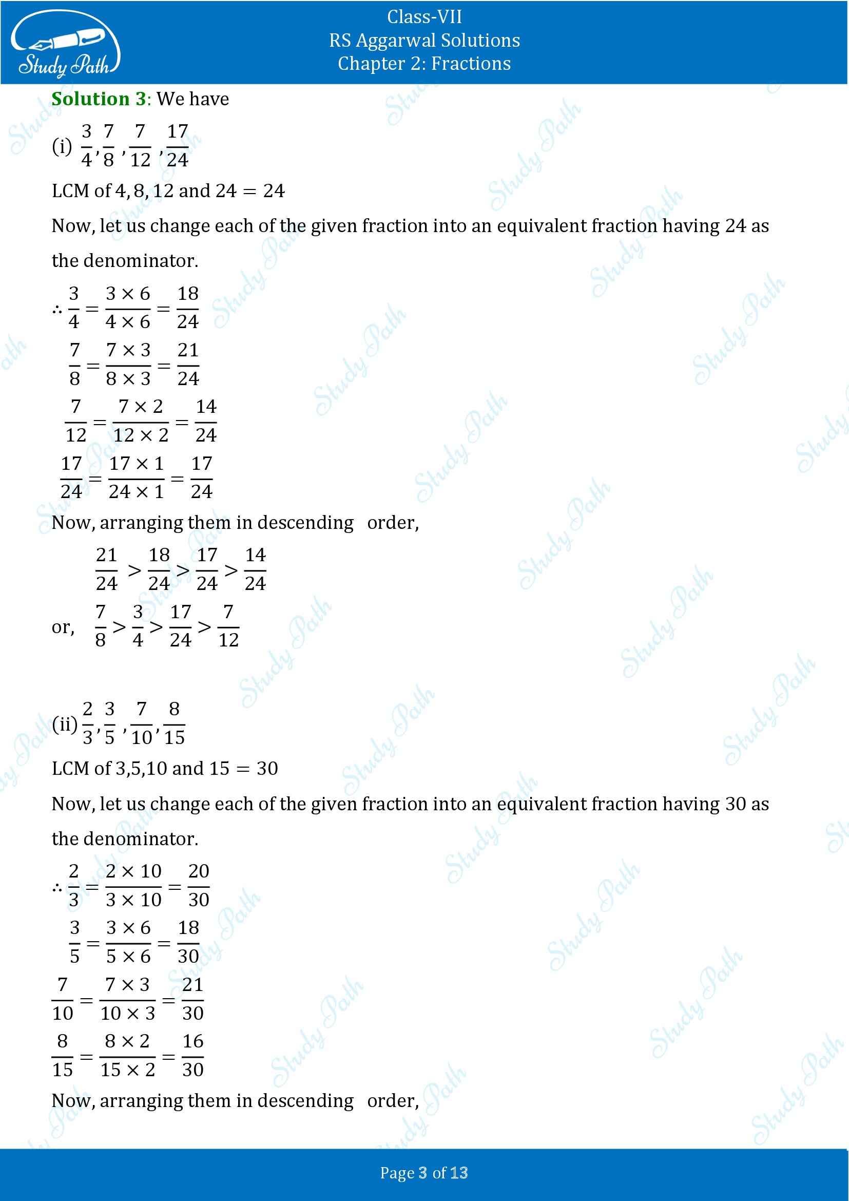 RS Aggarwal Solutions Class 7 Chapter 2 Fractions Exercise 2A 00003