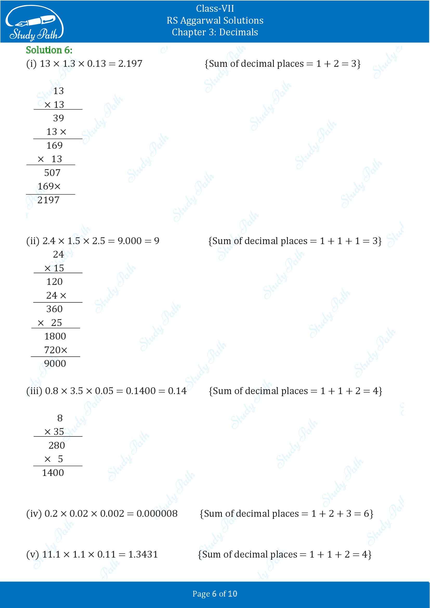 RS Aggarwal Solutions Class 7 Chapter 3 Decimals Exercise 3C 00006