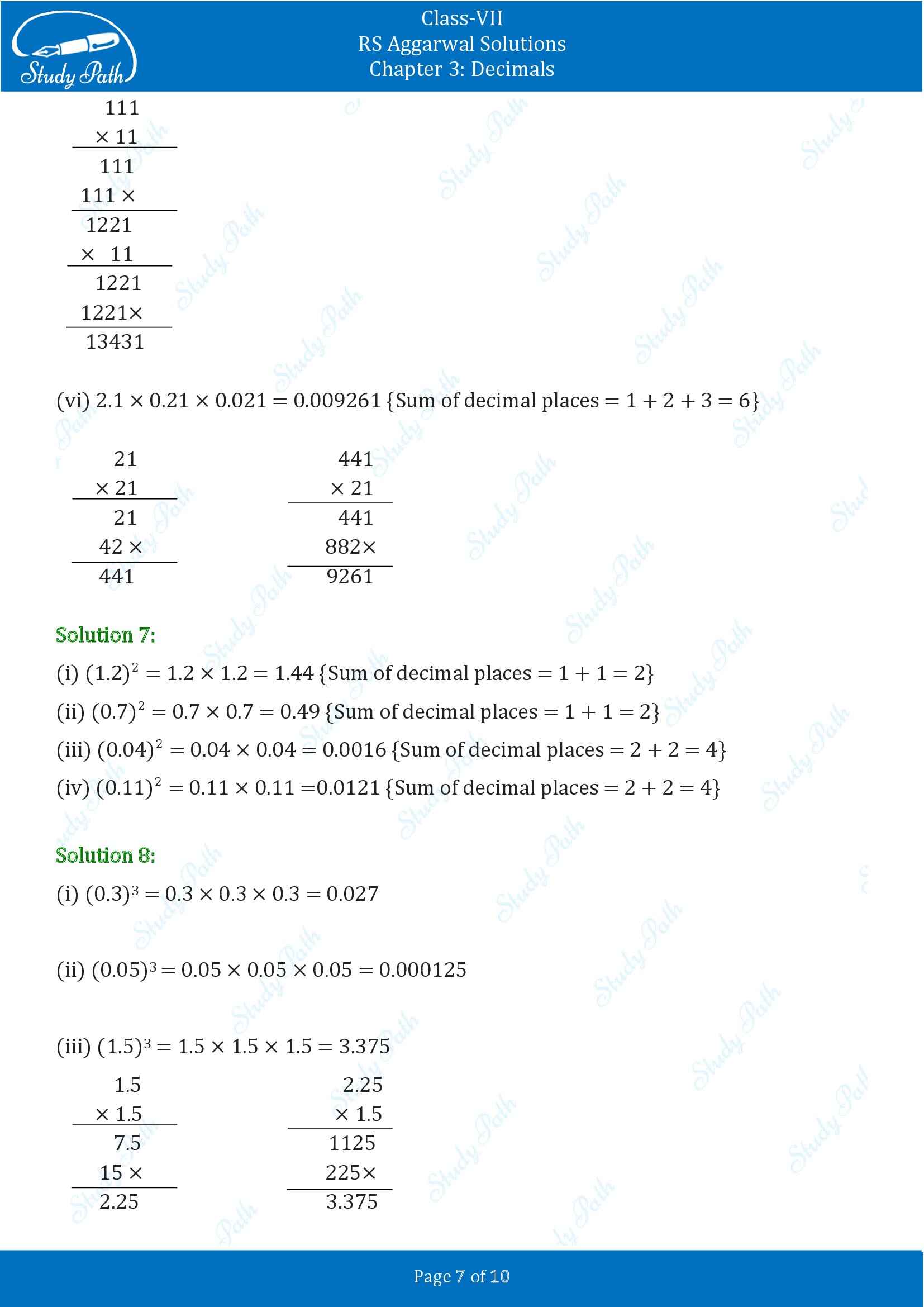 RS Aggarwal Solutions Class 7 Chapter 3 Decimals Exercise 3C 00007