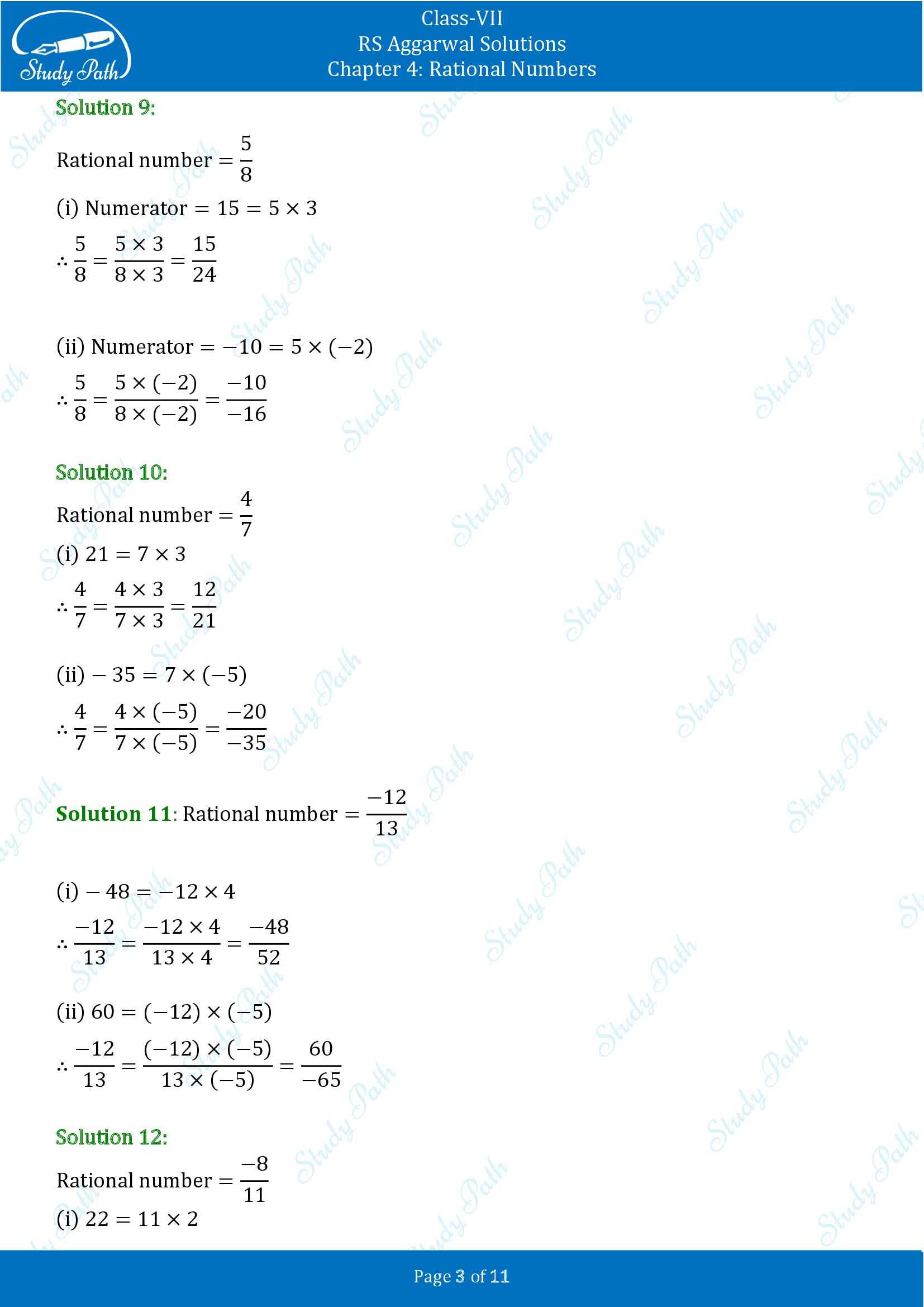 RS Aggarwal Solutions Class 7 Chapter 4 Rational Numbers Exercise 4A 00003