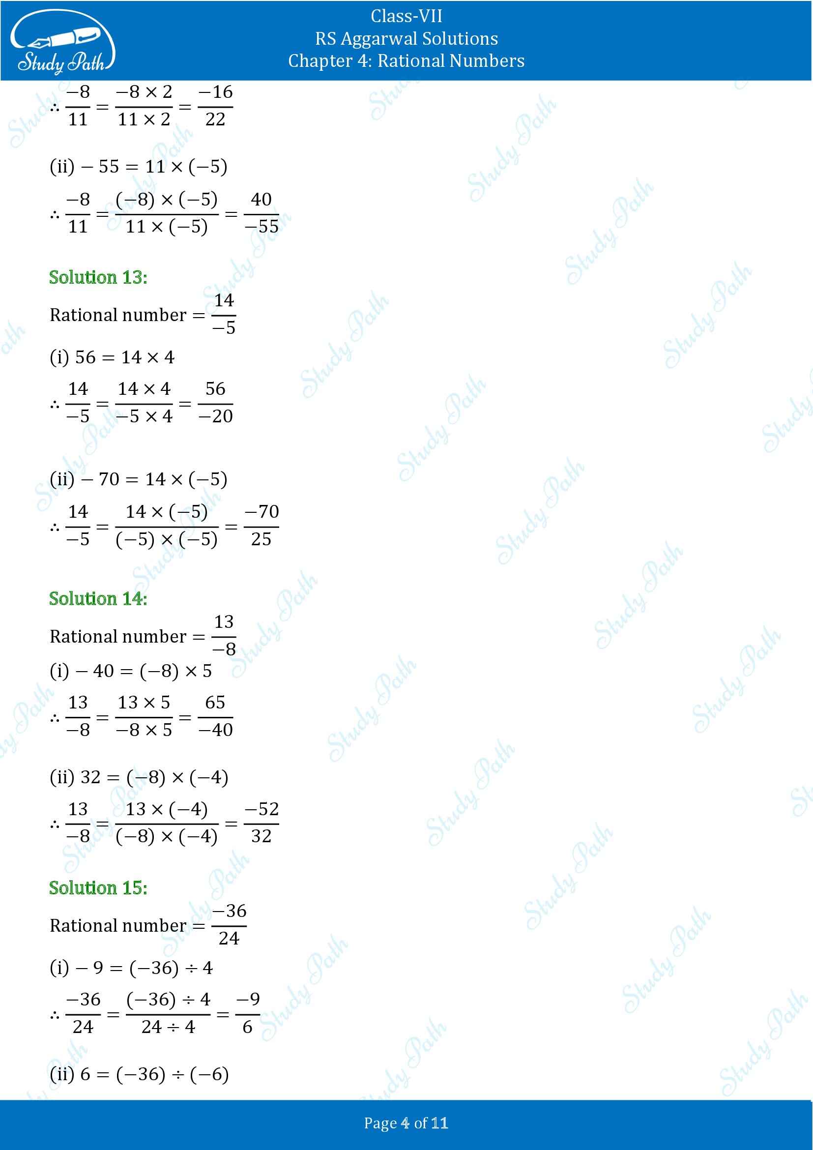 RS Aggarwal Solutions Class 7 Chapter 4 Rational Numbers Exercise 4A 00004