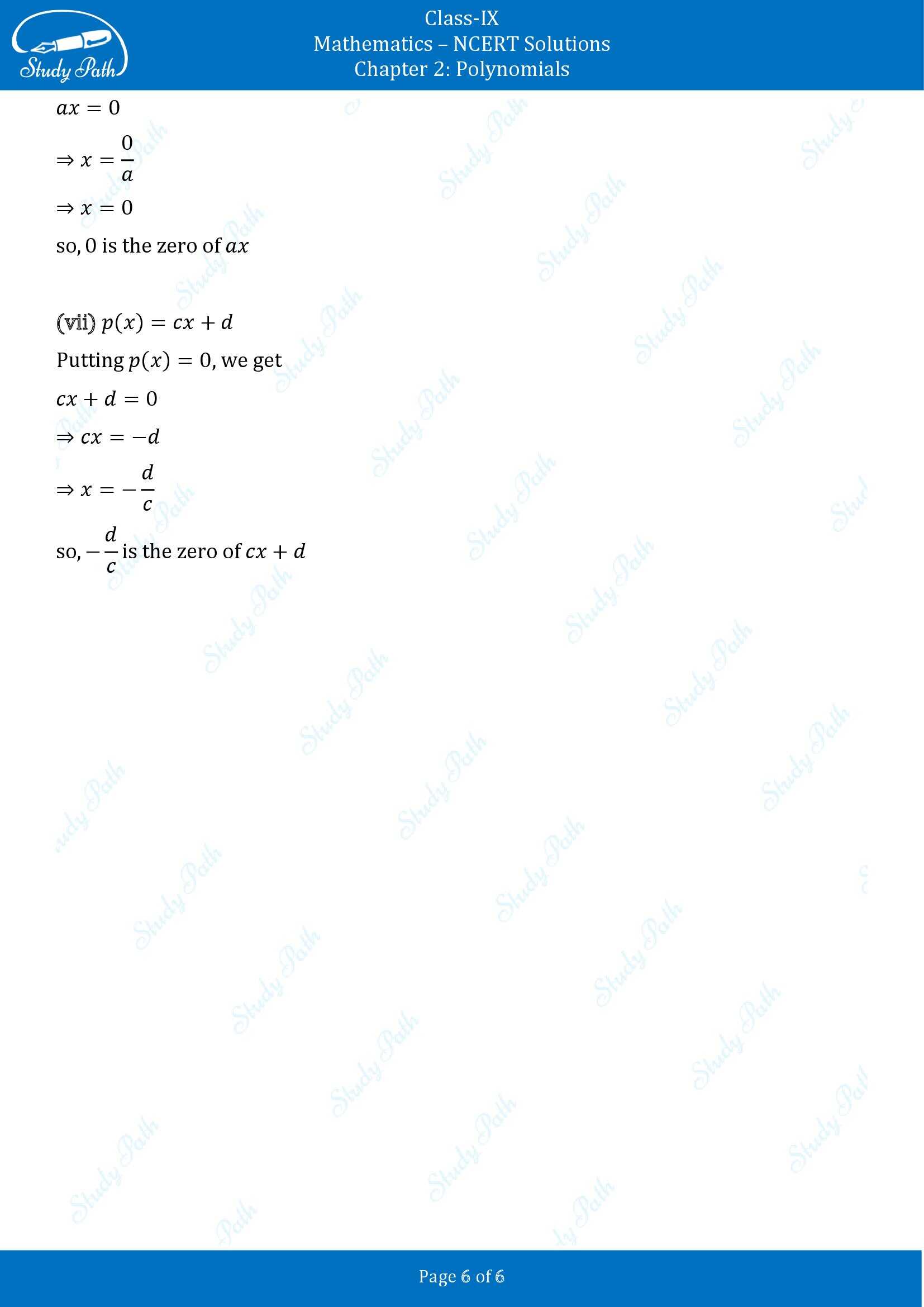 NCERT Solutions for Class 9 Maths Chapter 2 Polynomials Exercise 2.2 00006