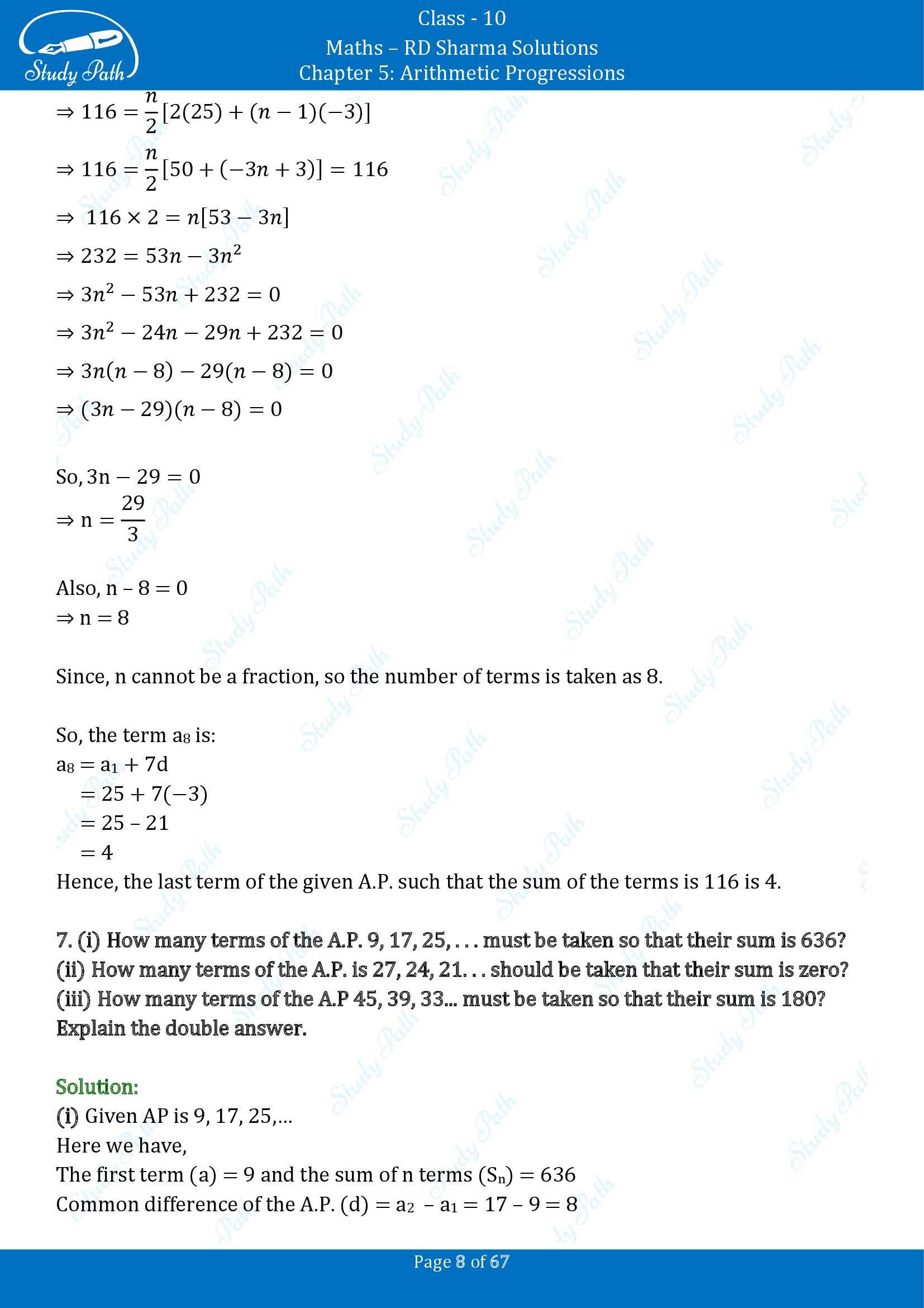 RD Sharma Solutions Class 10 Chapter 5 Arithmetic Progressions Exercise 5.6 00008