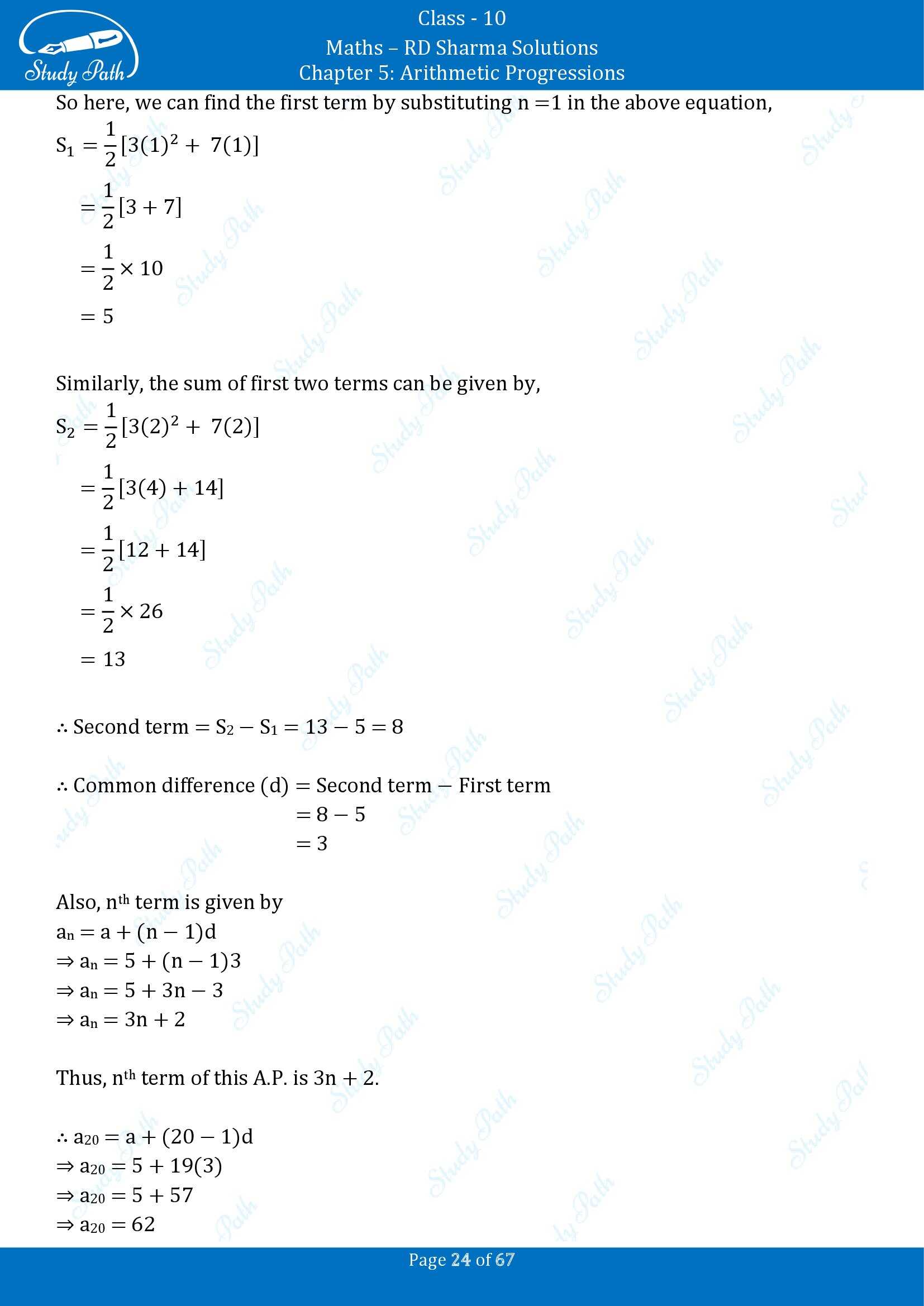 RD Sharma Solutions Class 10 Chapter 5 Arithmetic Progressions Exercise 5.6 00024