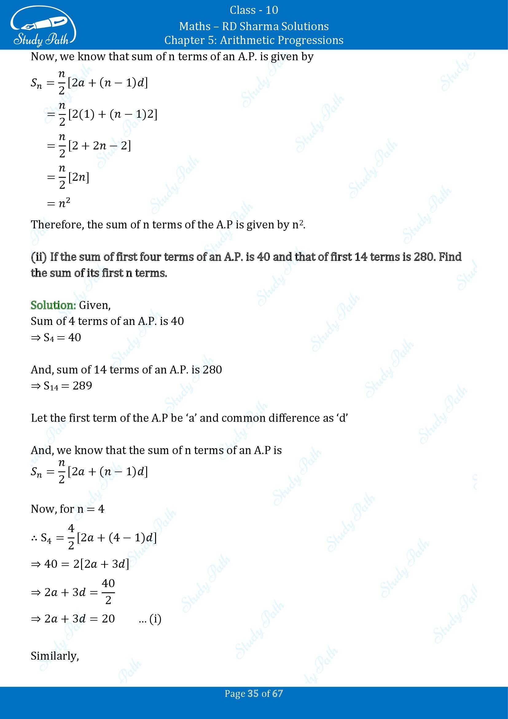 RD Sharma Solutions Class 10 Chapter 5 Arithmetic Progressions Exercise 5.6 00035