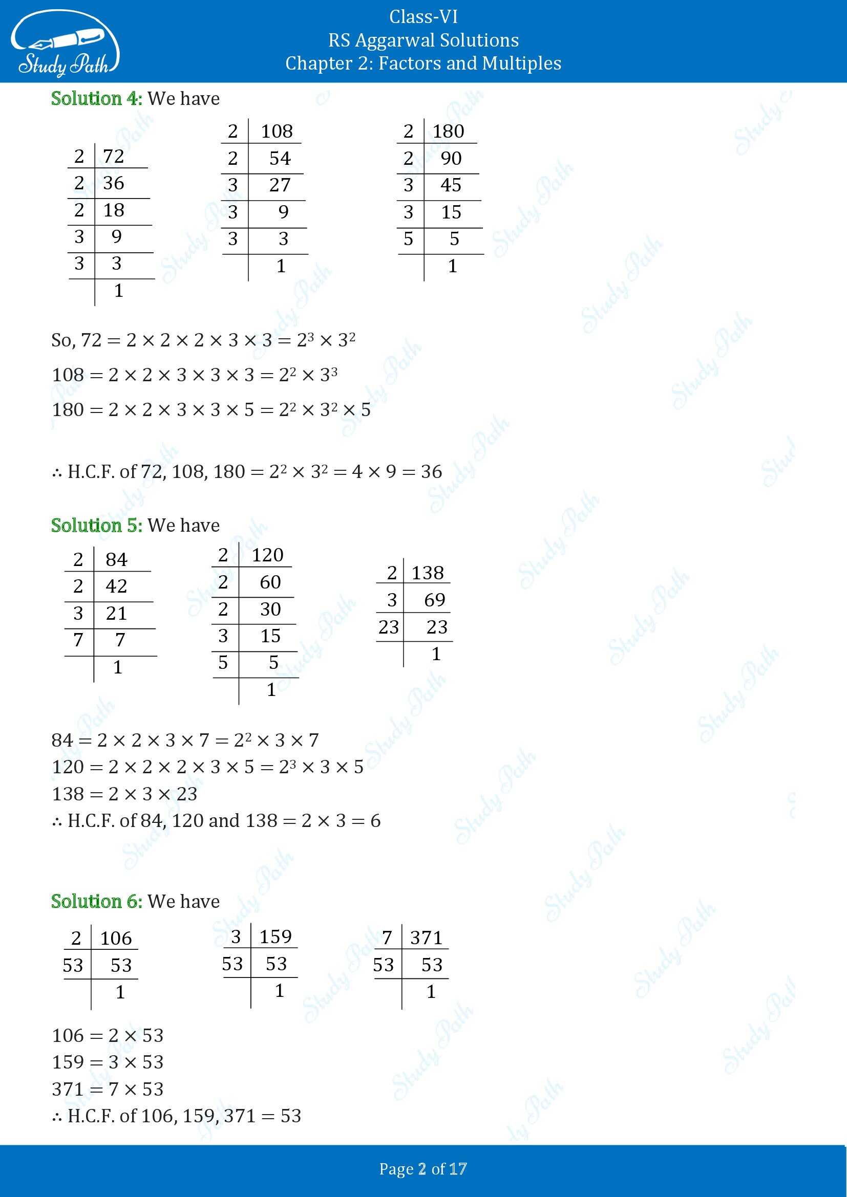 RS Aggarwal Solutions Class 6 Chapter 2 Factors and Multiples Exercise 2D 00002